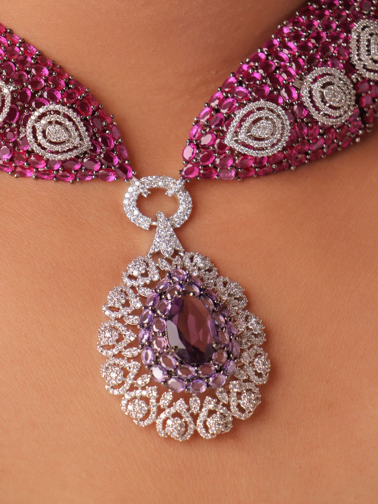 Rangrez Royale Ruby Choker Set - Image 2