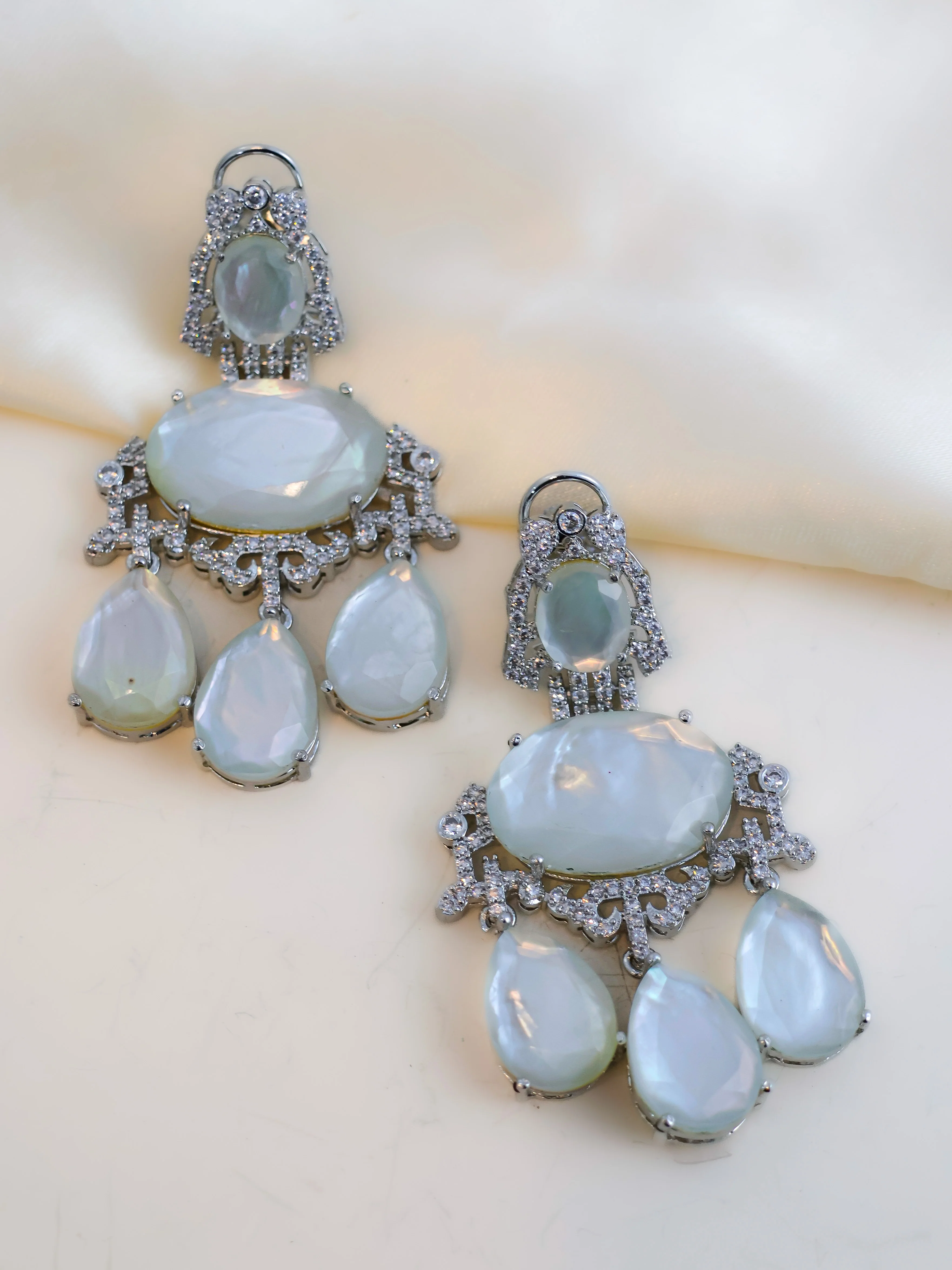 Regal Cascade – Statement Chandelier Long Earrings - Image 2