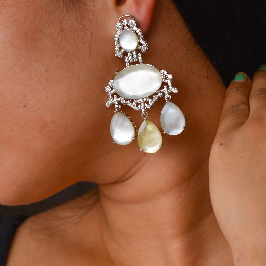 Regal Cascade – Statement Chandelier Long Earrings - Image 3