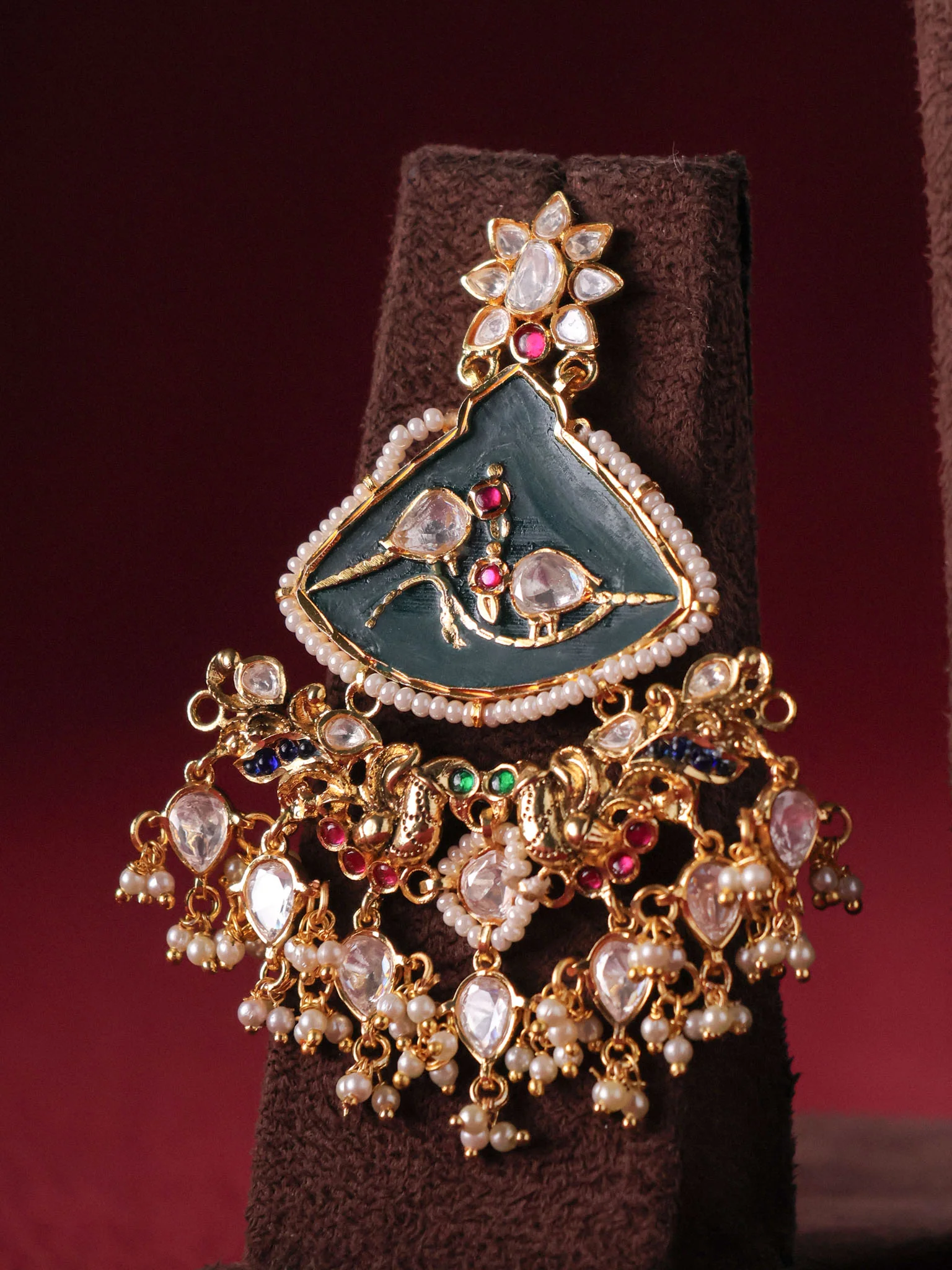 Regal Kundan-Meena Pearl Multistrand Set - Image 3