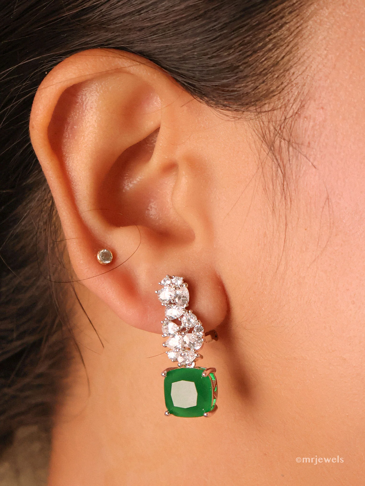 Regalia Cushion Tennis Necklace Set (Emerald/Ruby) - Image 4