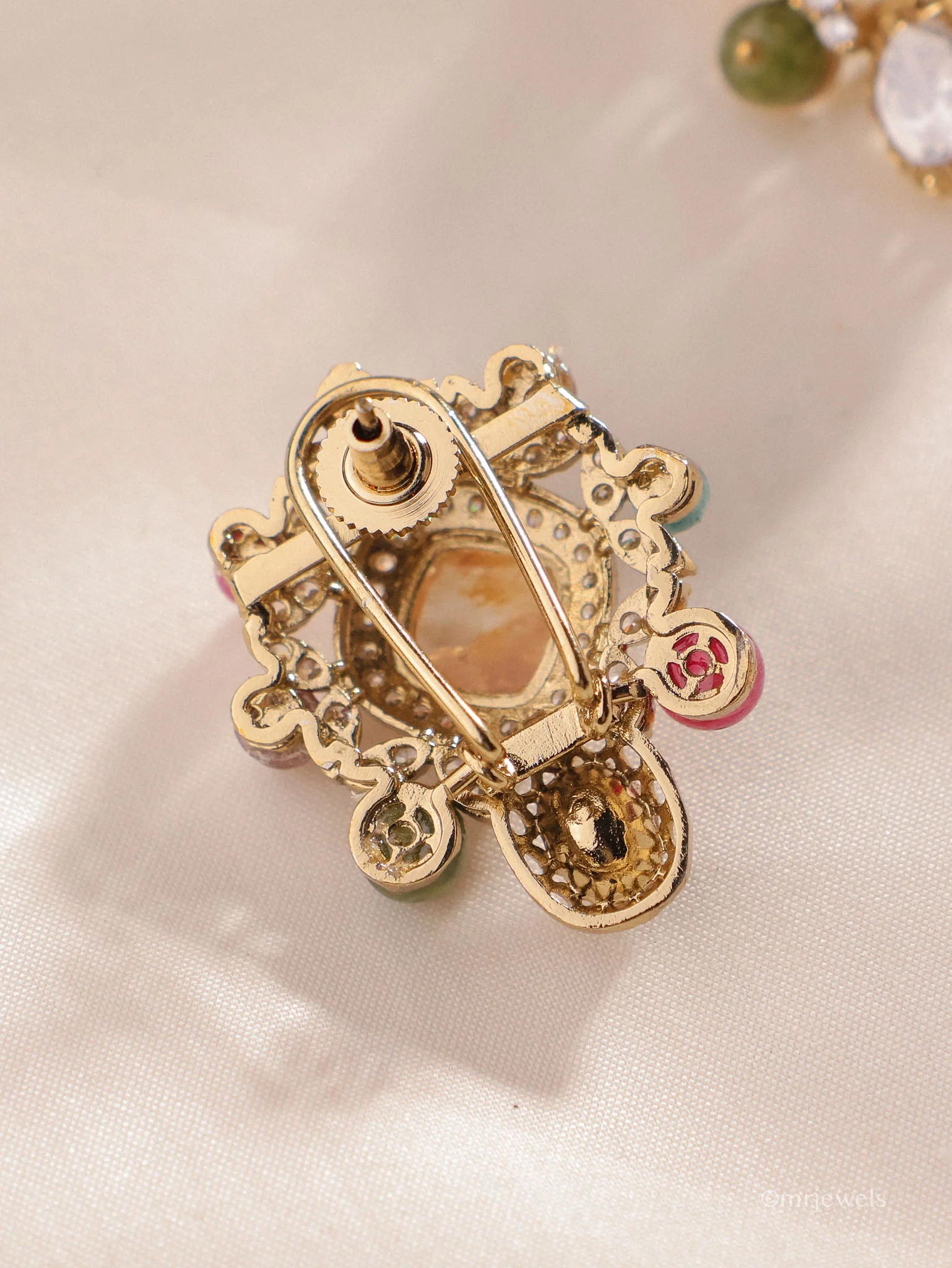 Ridhira Antique Floral Stud Earrings - Image 4