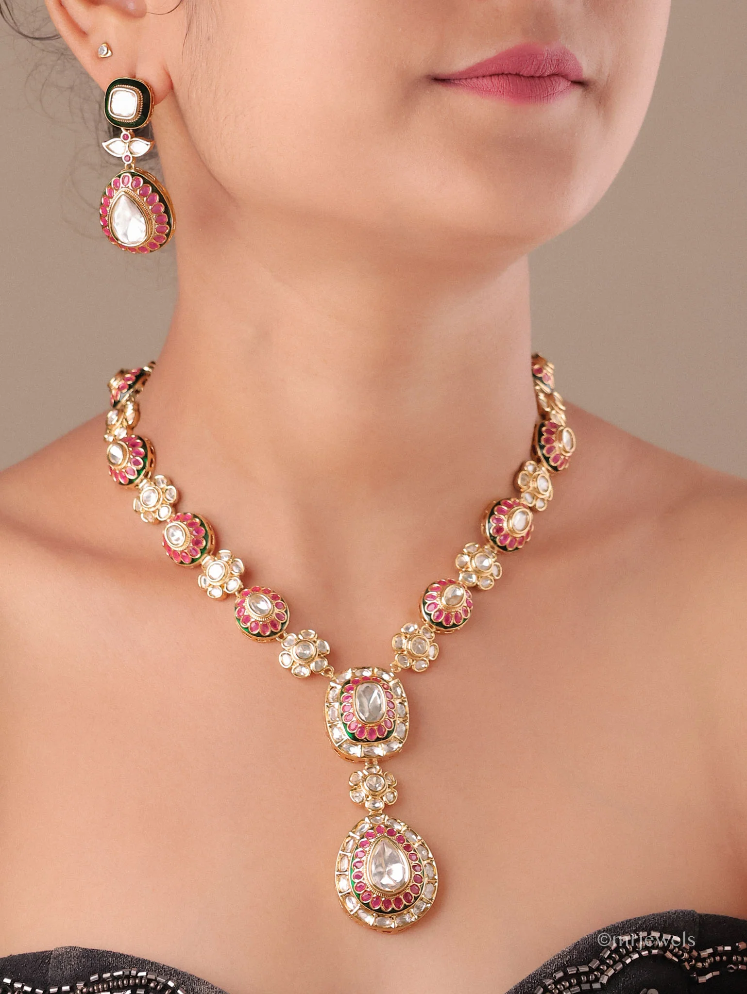 Ridhira Meenakari Drop Necklace