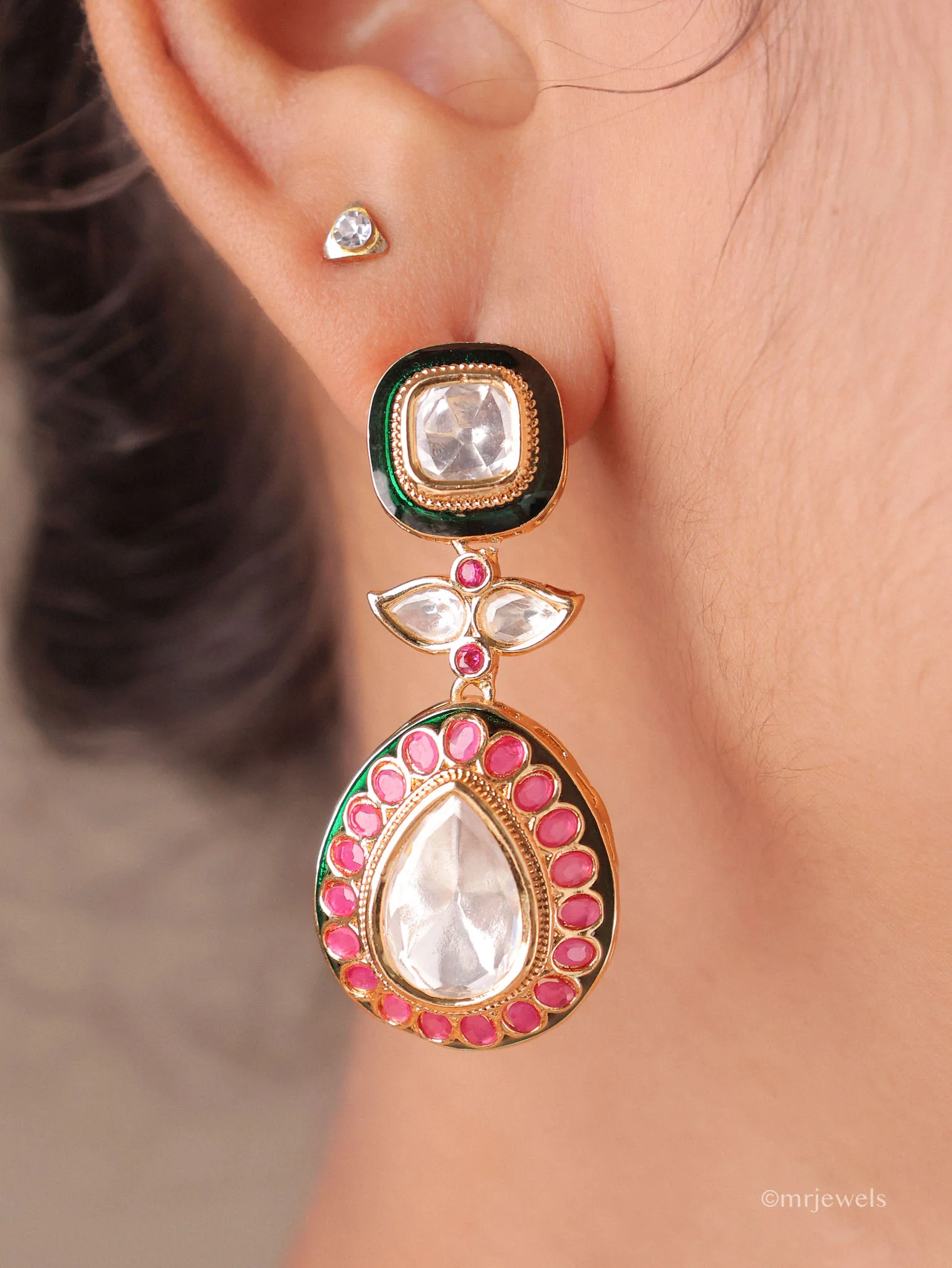 Ridhira Meenakari Drop Necklace - Image 3