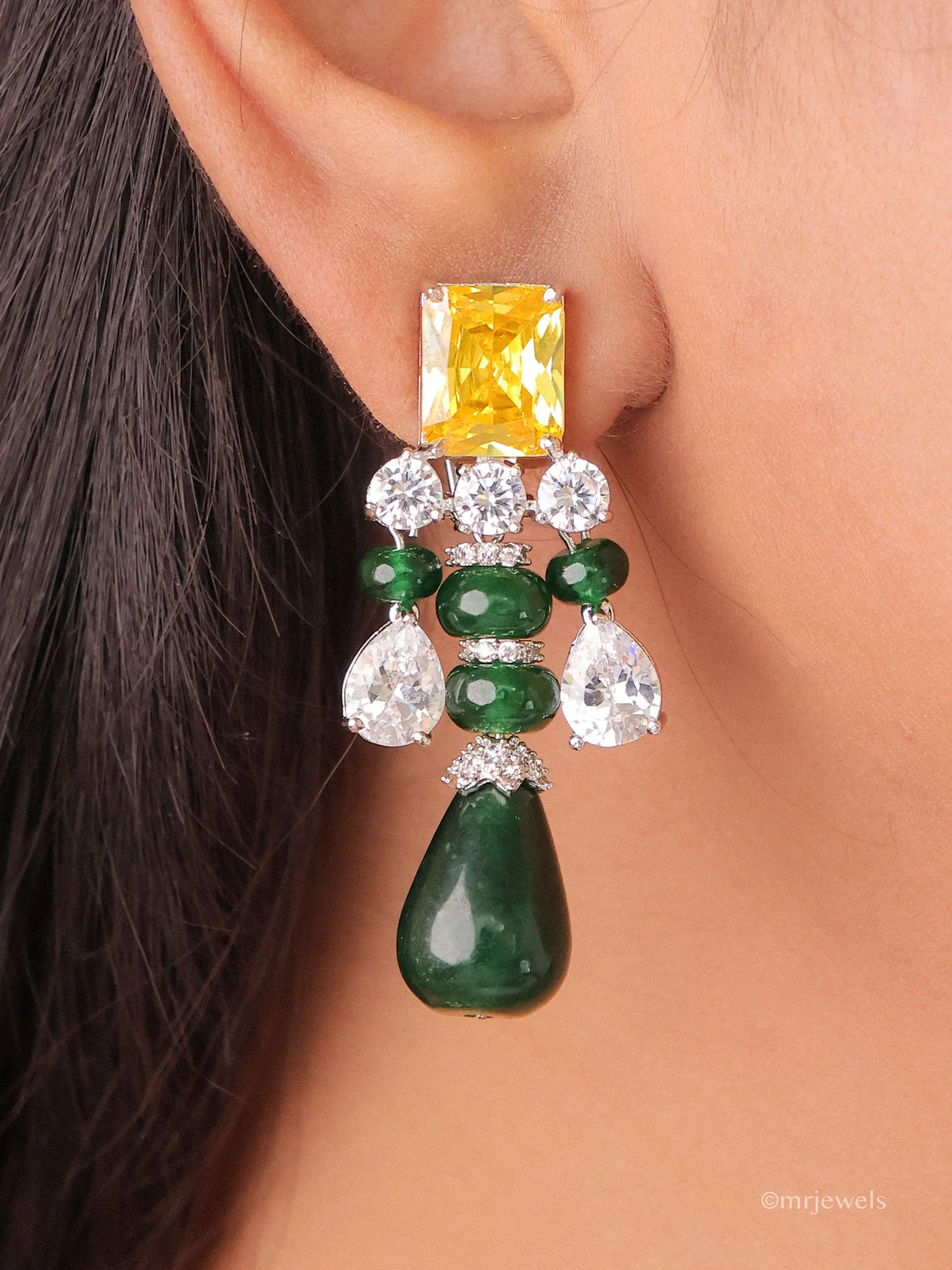 Ridhira Statement American Diamond Necklace Set - Image 3