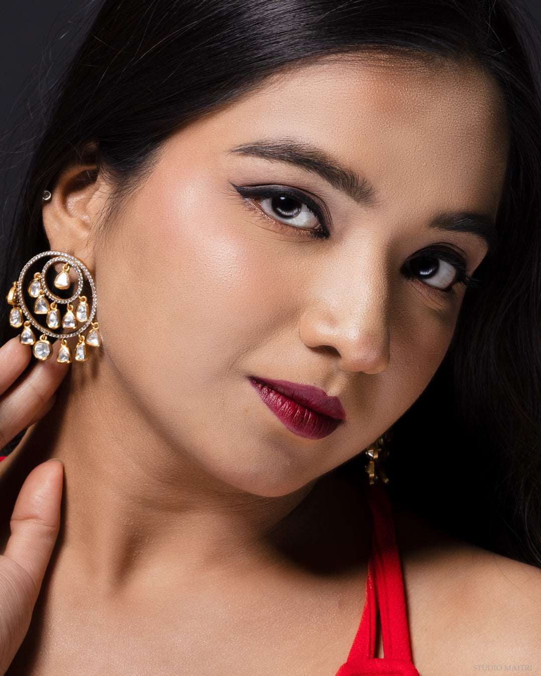 Rituparna Dewdrop Kundan Chandbalis - Image 3