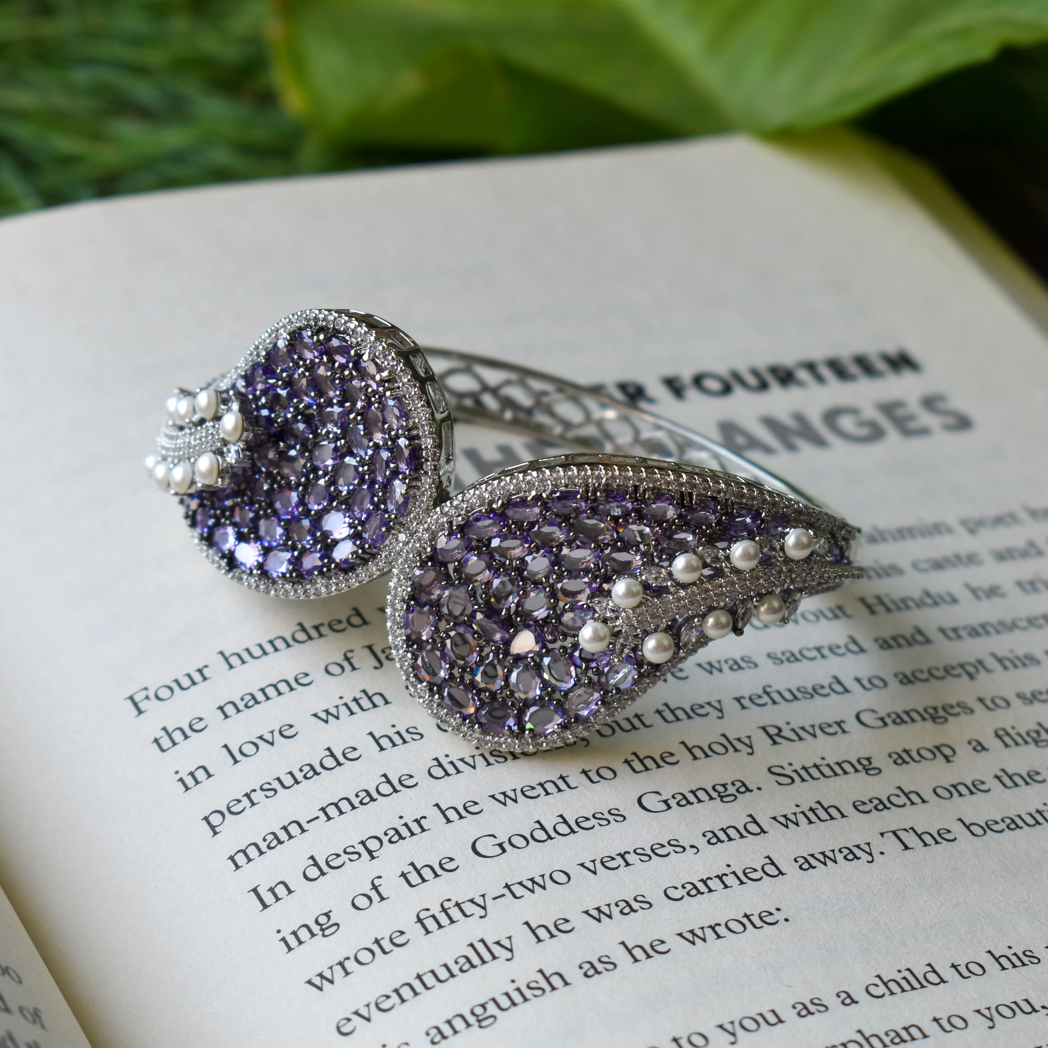 Rose Cut Diamond Statement Bracelet Openable