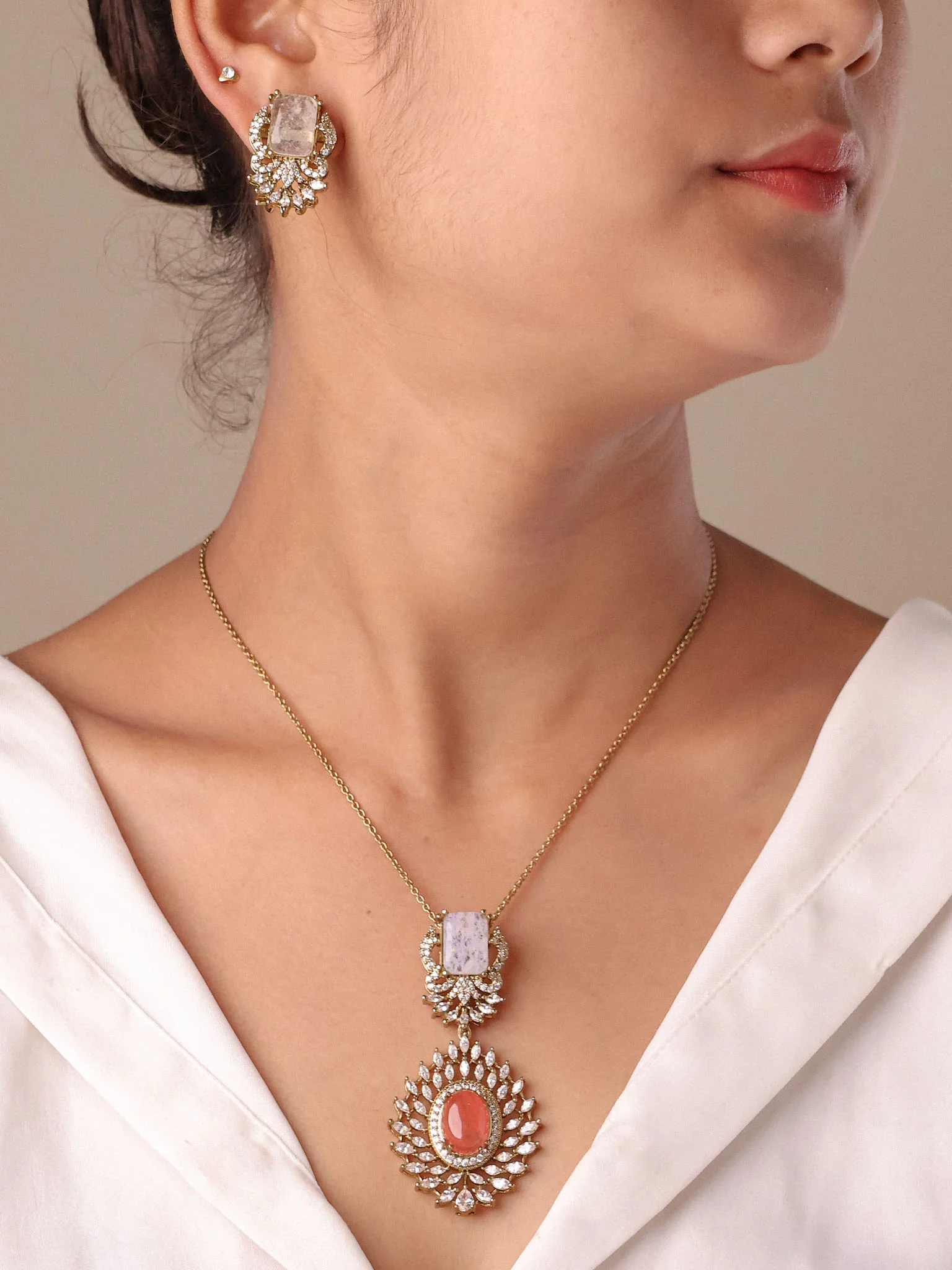 Roselle Crystal Pendant Set - Image 3