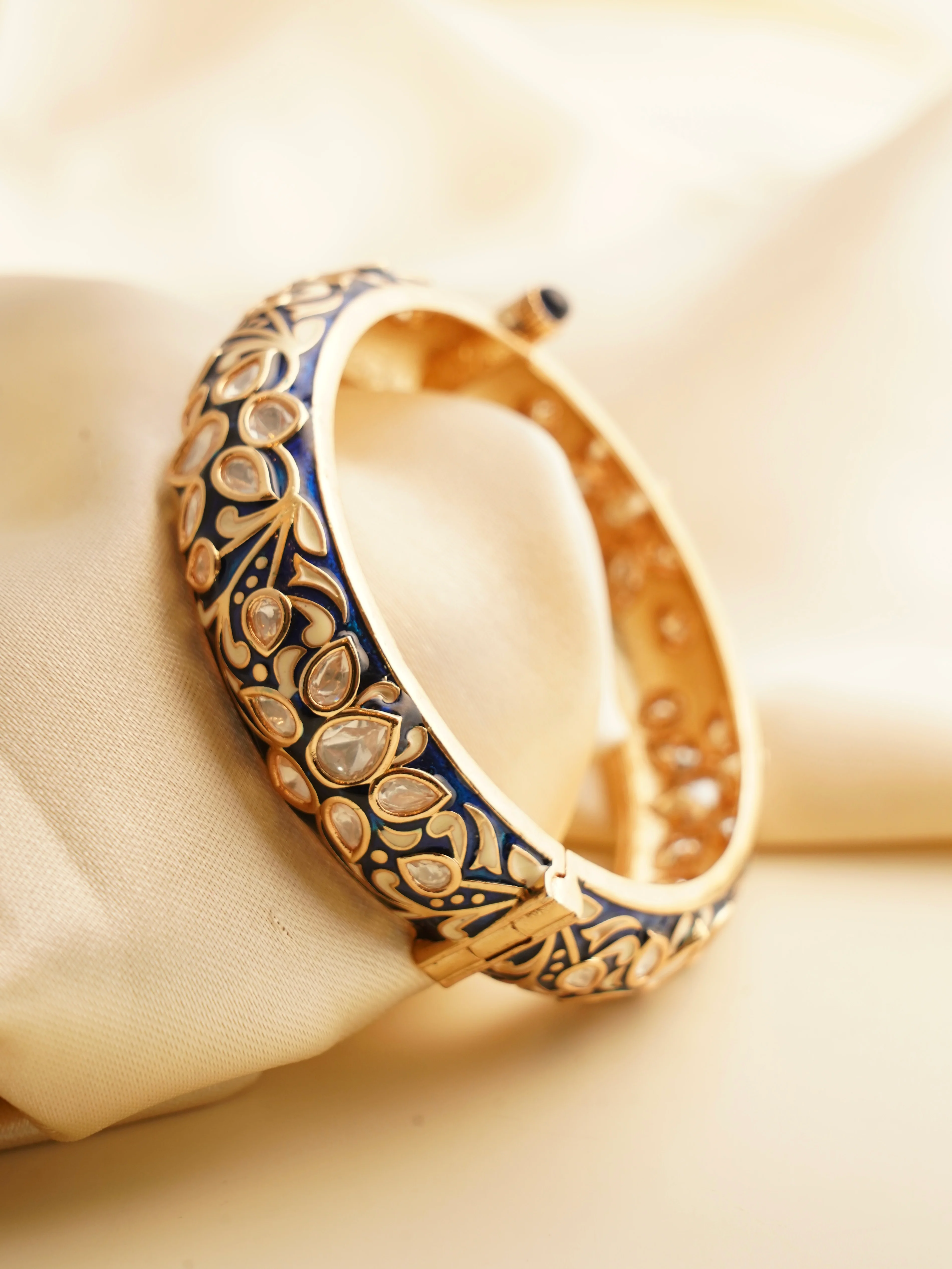 Meenakari Polki Gold Kada Openable