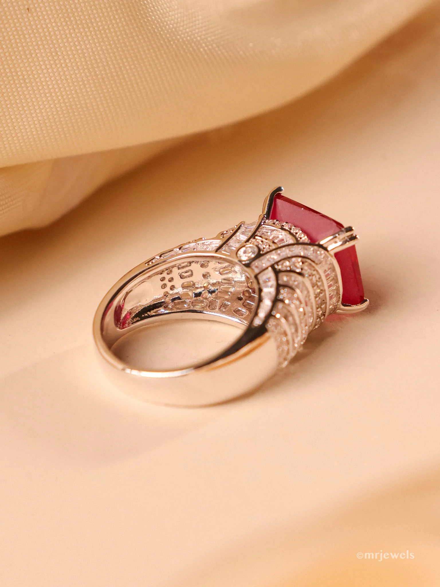 Royal Emerald & Ruby Statement Ring - Image 3