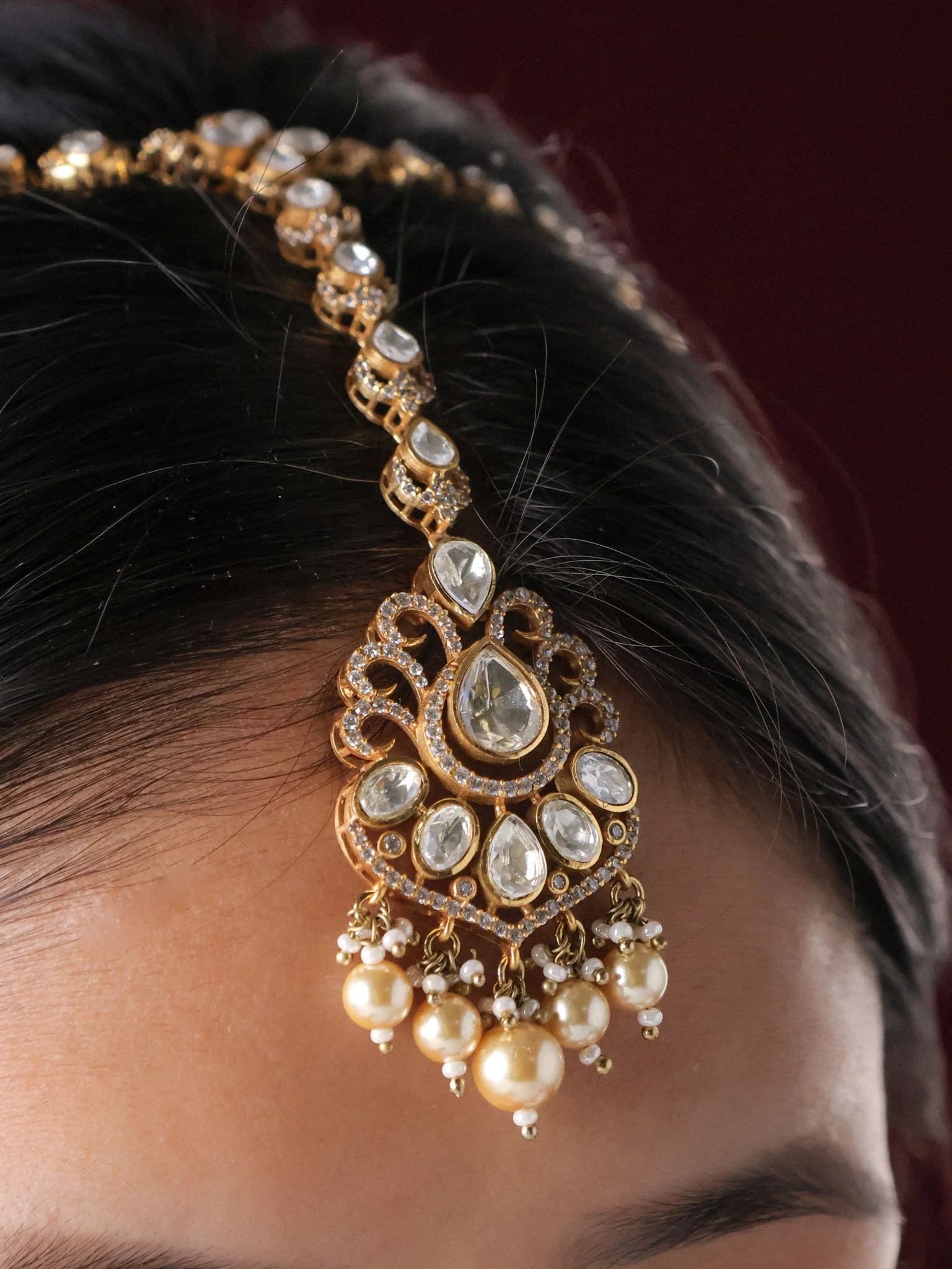 Royal Kundan Pearl Mathapatti - Image 2