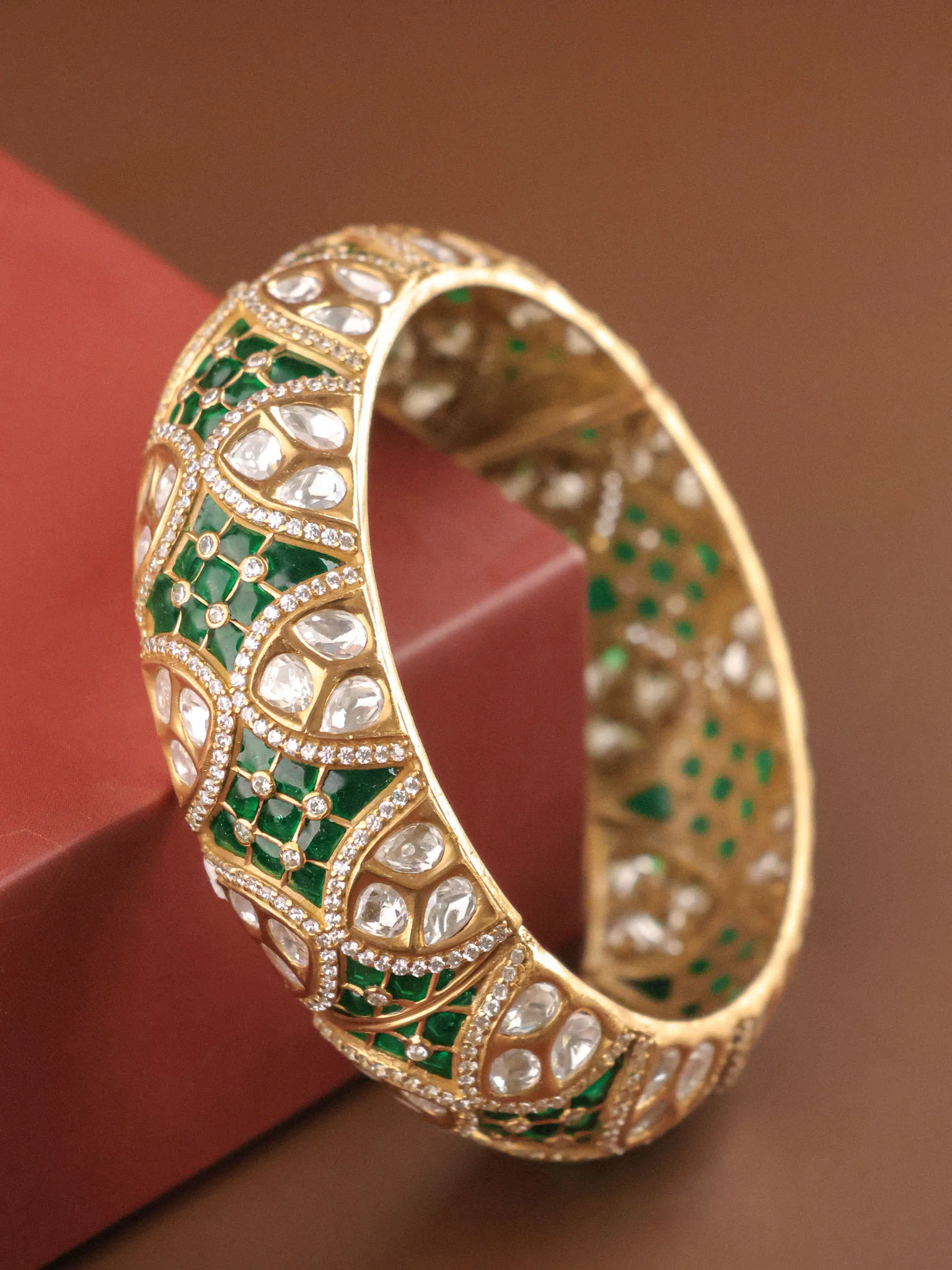 Royal Meenakari Kundan Kada Bangle Openable - Image 5