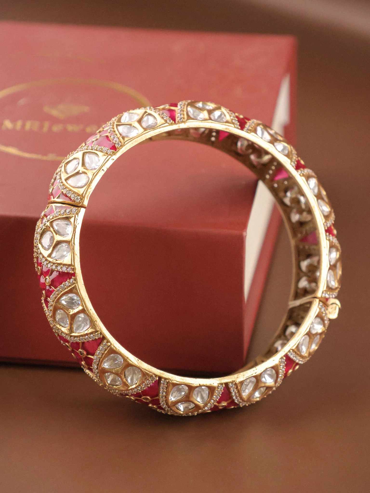 Royal Meenakari Kundan Kada Bangle Openable - Image 7