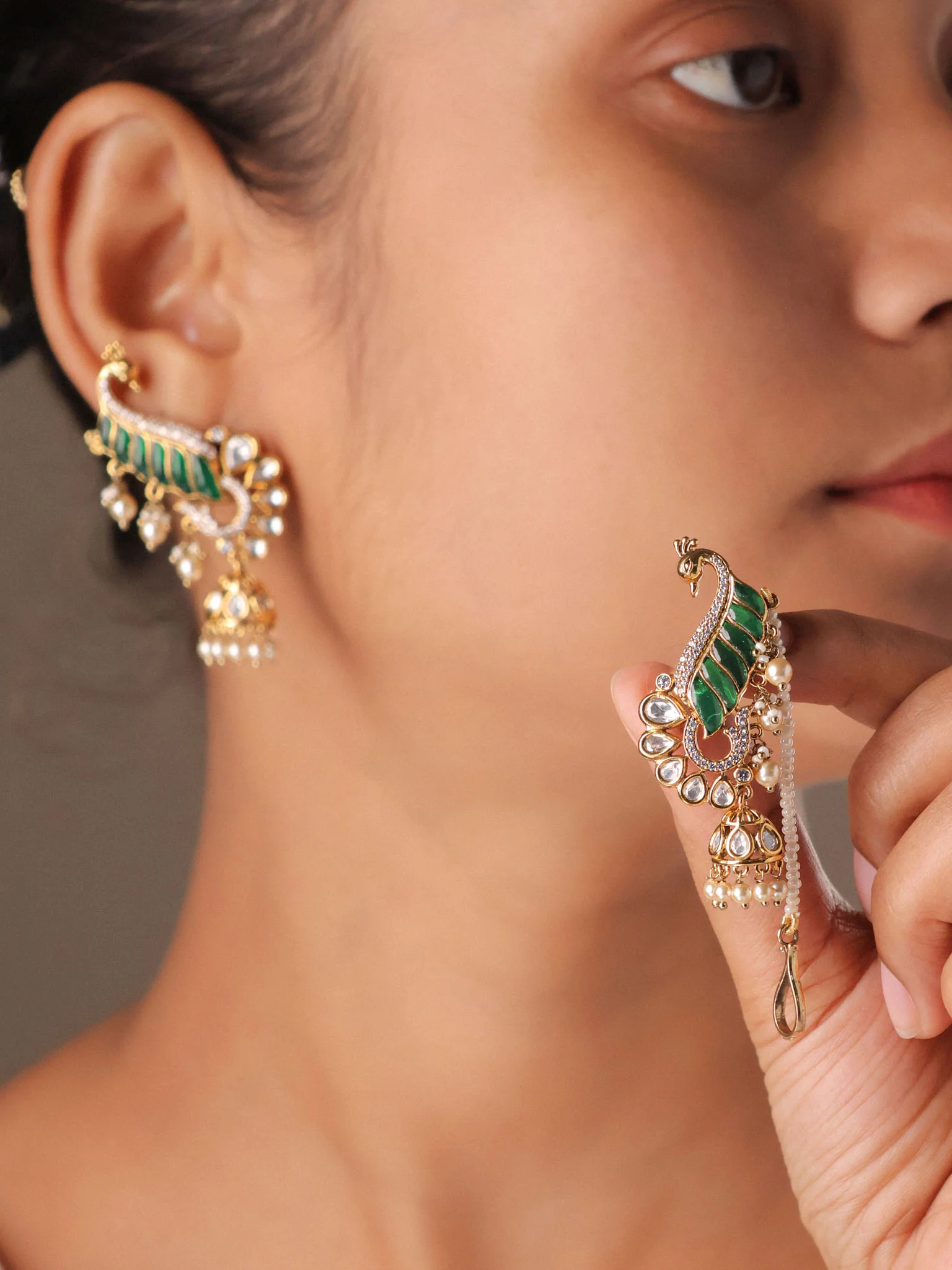 Royal Statement EarCuff with Jhumka - Image 5