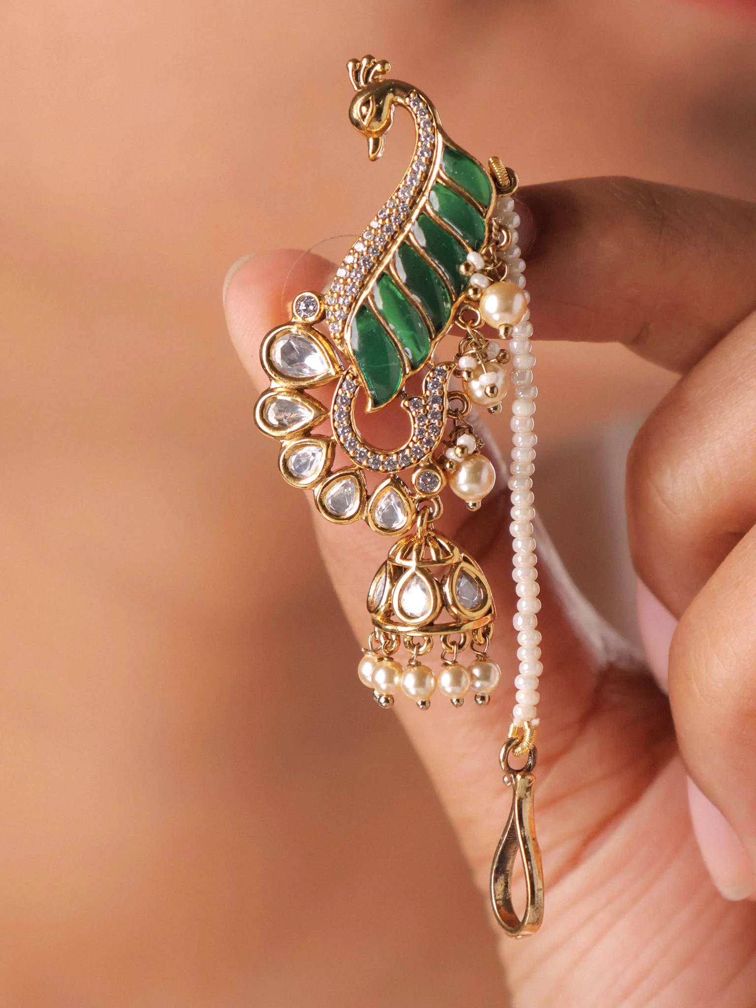 Royal Statement EarCuff with Jhumka - Image 6