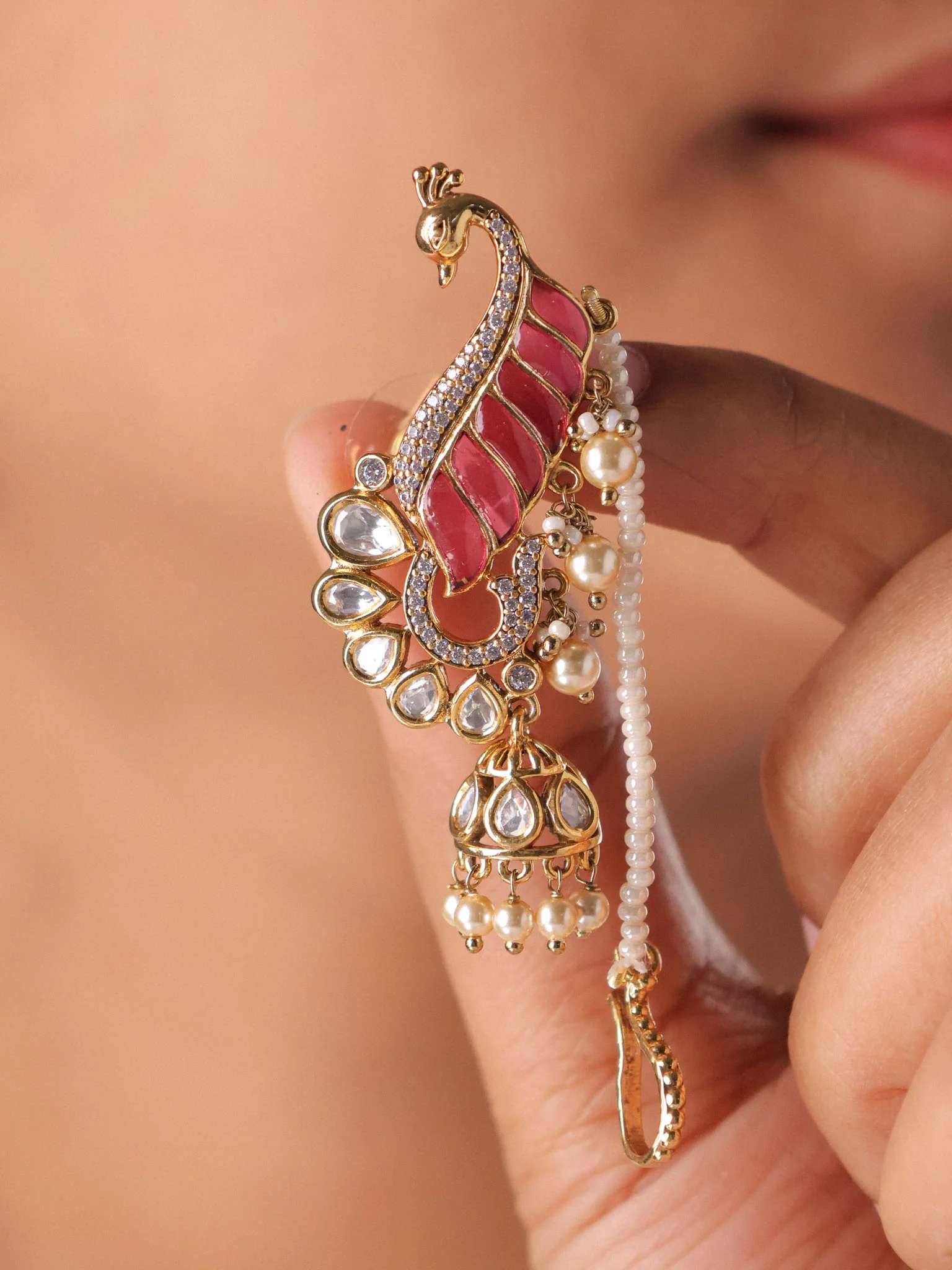 Royal Statement EarCuff with Jhumka - Image 7