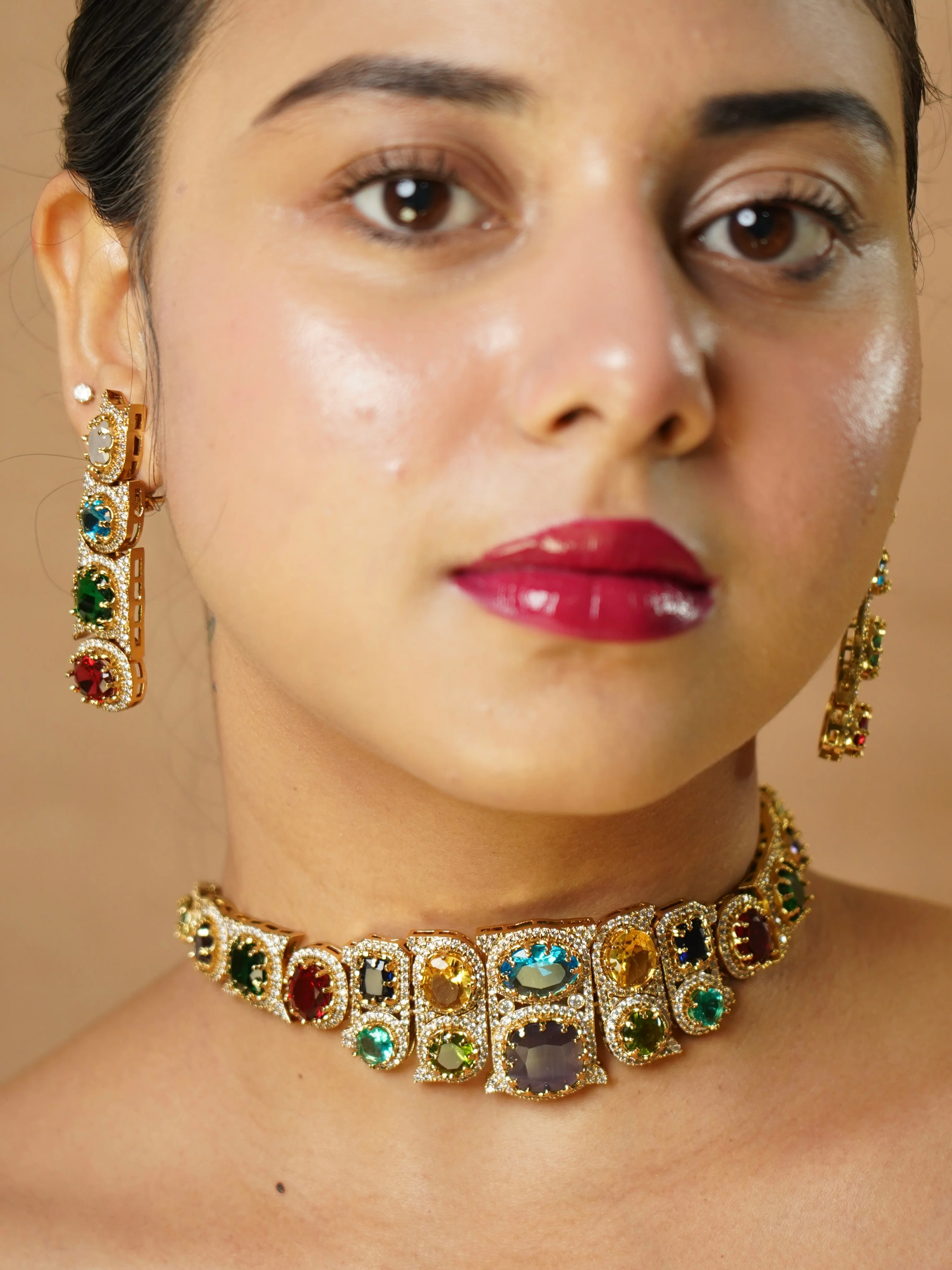Royal Navratna Luxe Choker Set