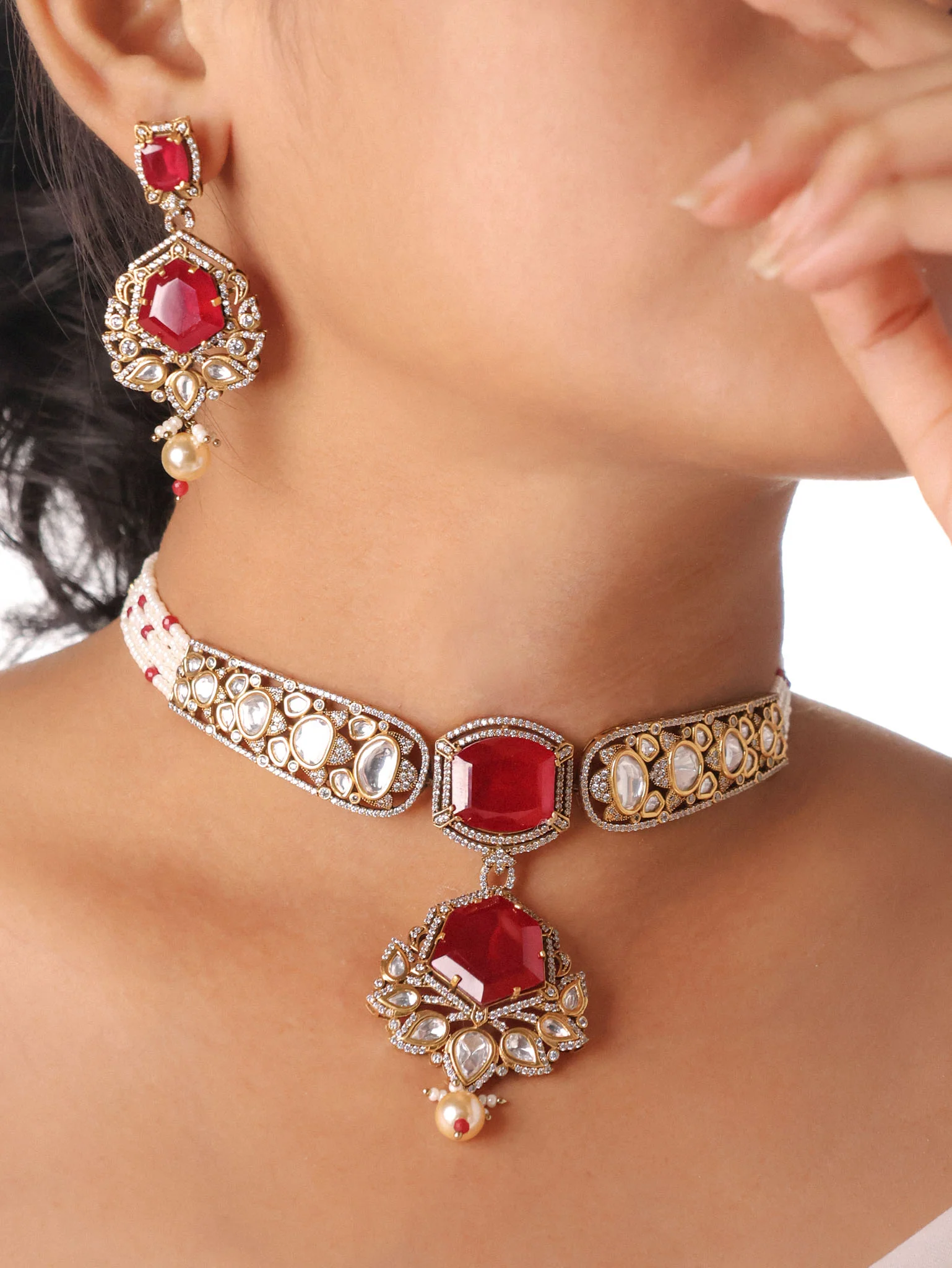 Royal Polki Choker Set - Image 4