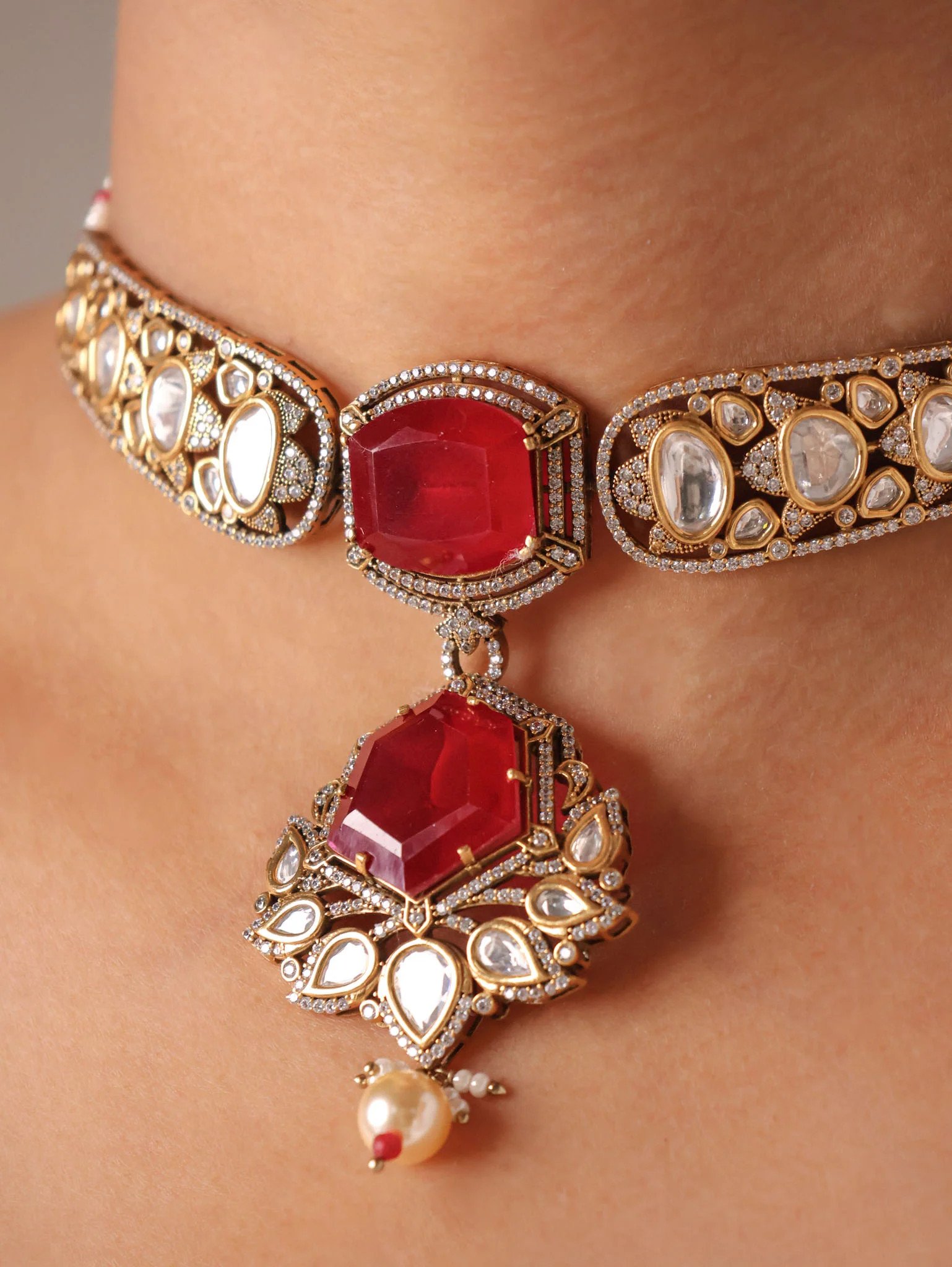 Royal Polki Choker Set - Image 5
