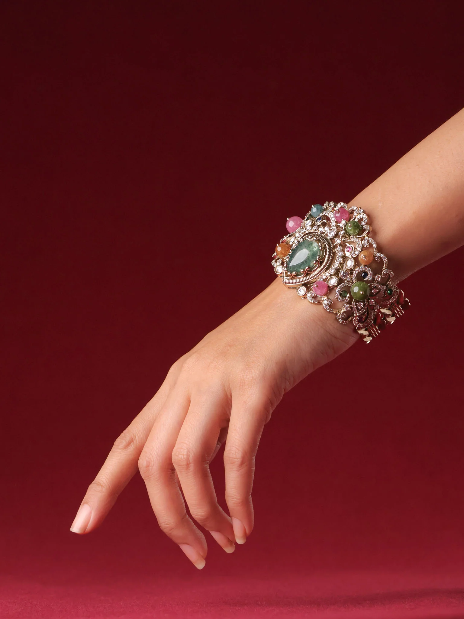 Royal Polki Cuff Bracelet
