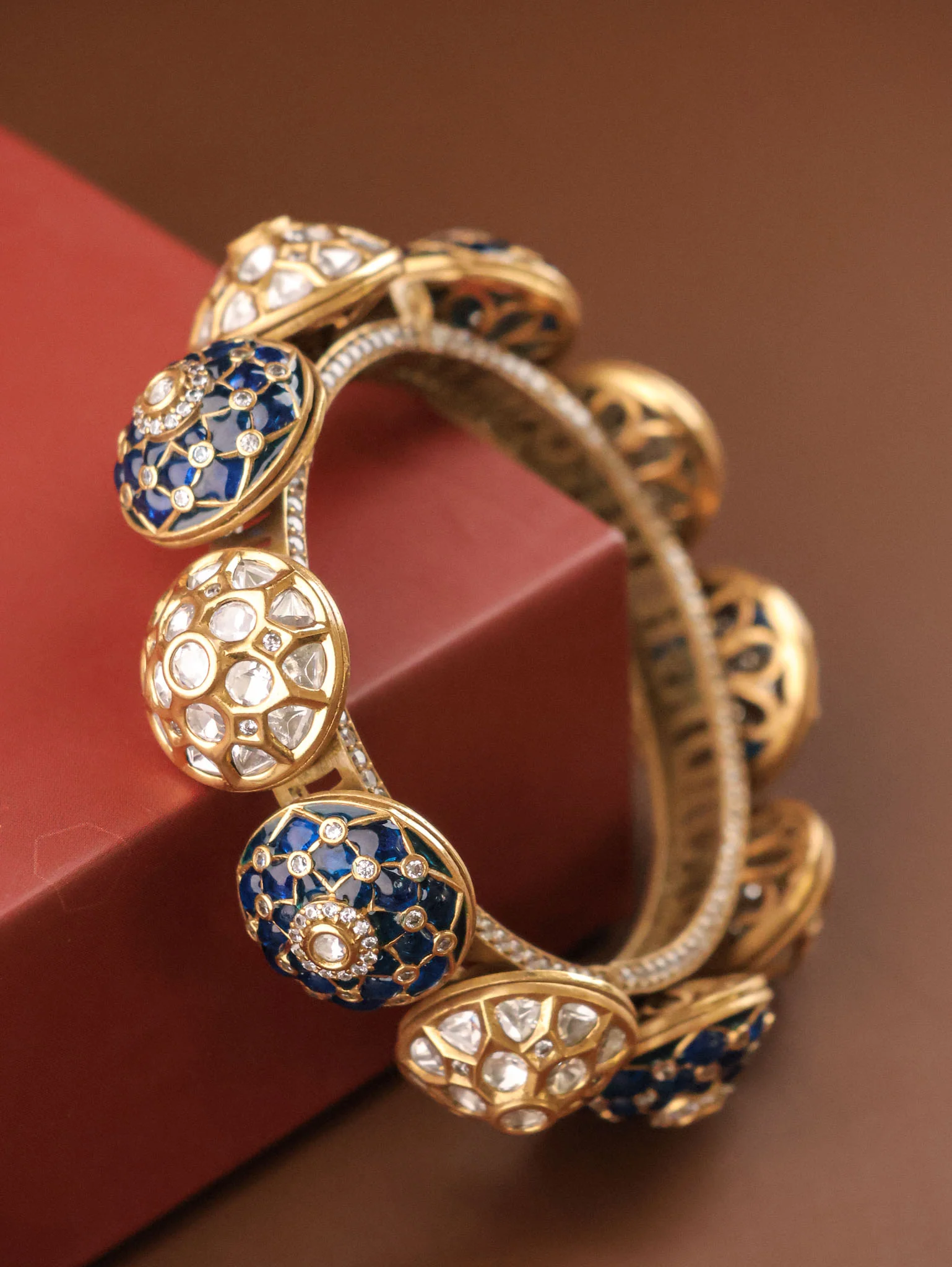 Royal Polki Meenakari Pacheli Kada  Openable - Image 6