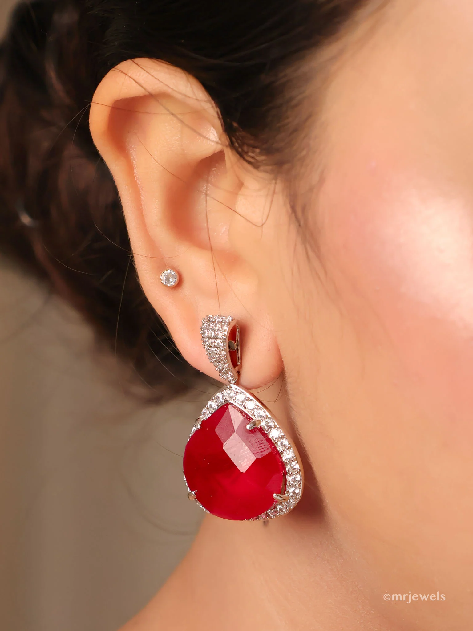 Ruby Diamond Necklace set - Image 3