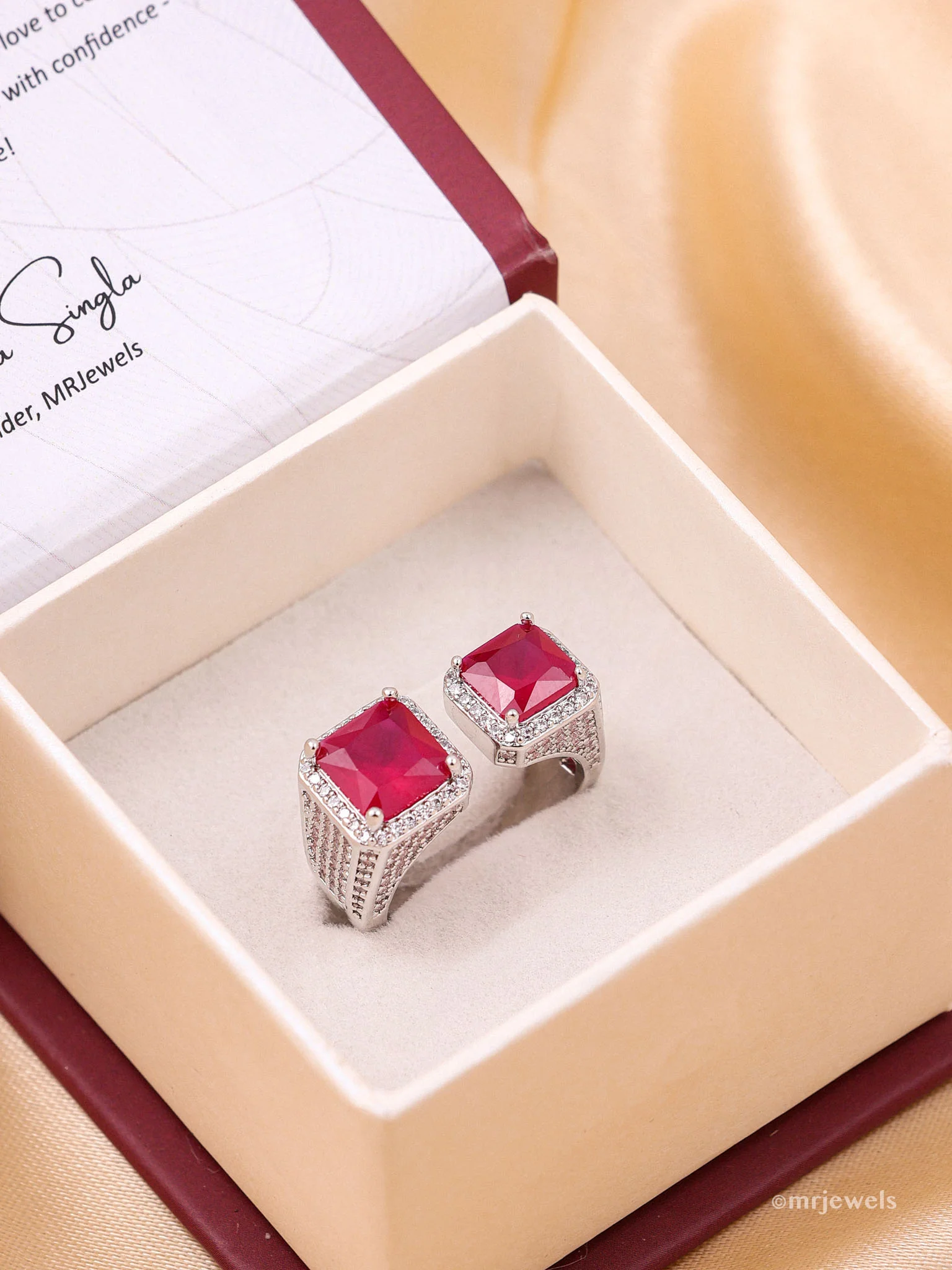 Ruby Emerald Statement Ring - Image 2