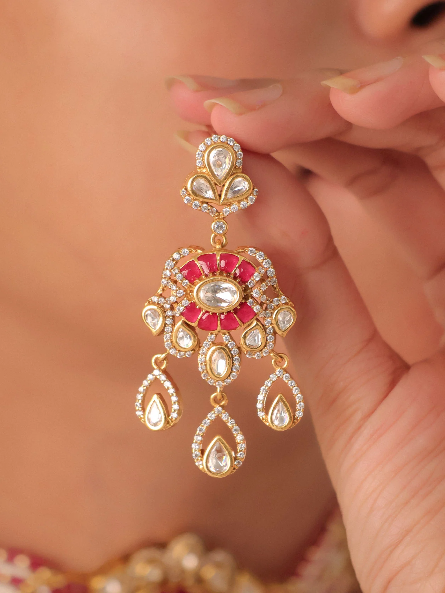 Ruby Polki Choker Set - Image 2