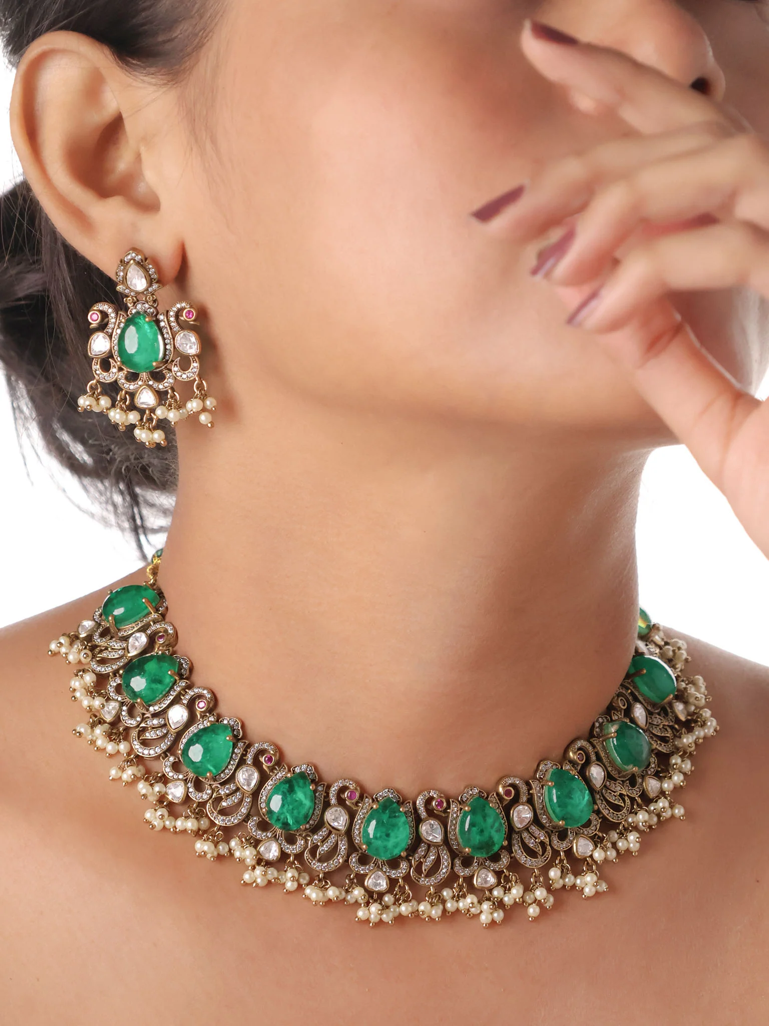 Rajwada Polki Choker Set