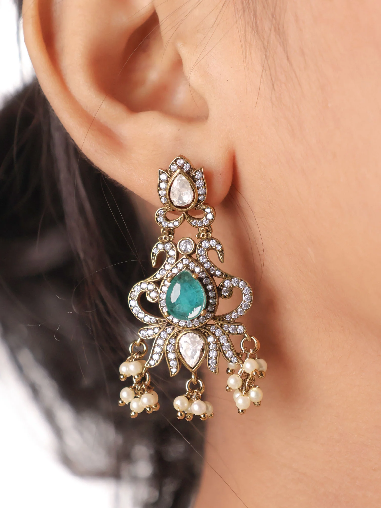 Rajwada Polki Choker Set - Image 12