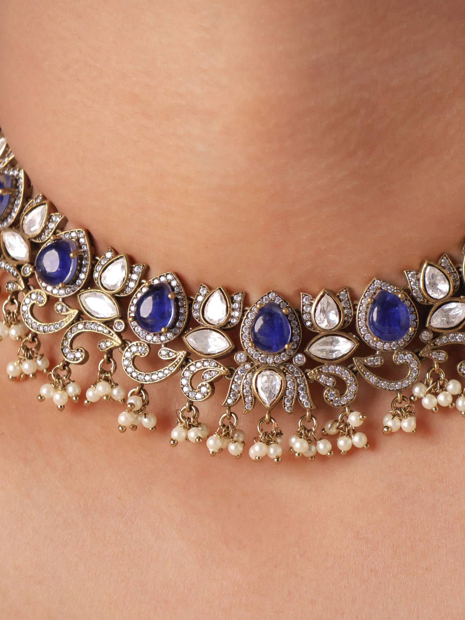 Rajwada Polki Choker Set - Image 6