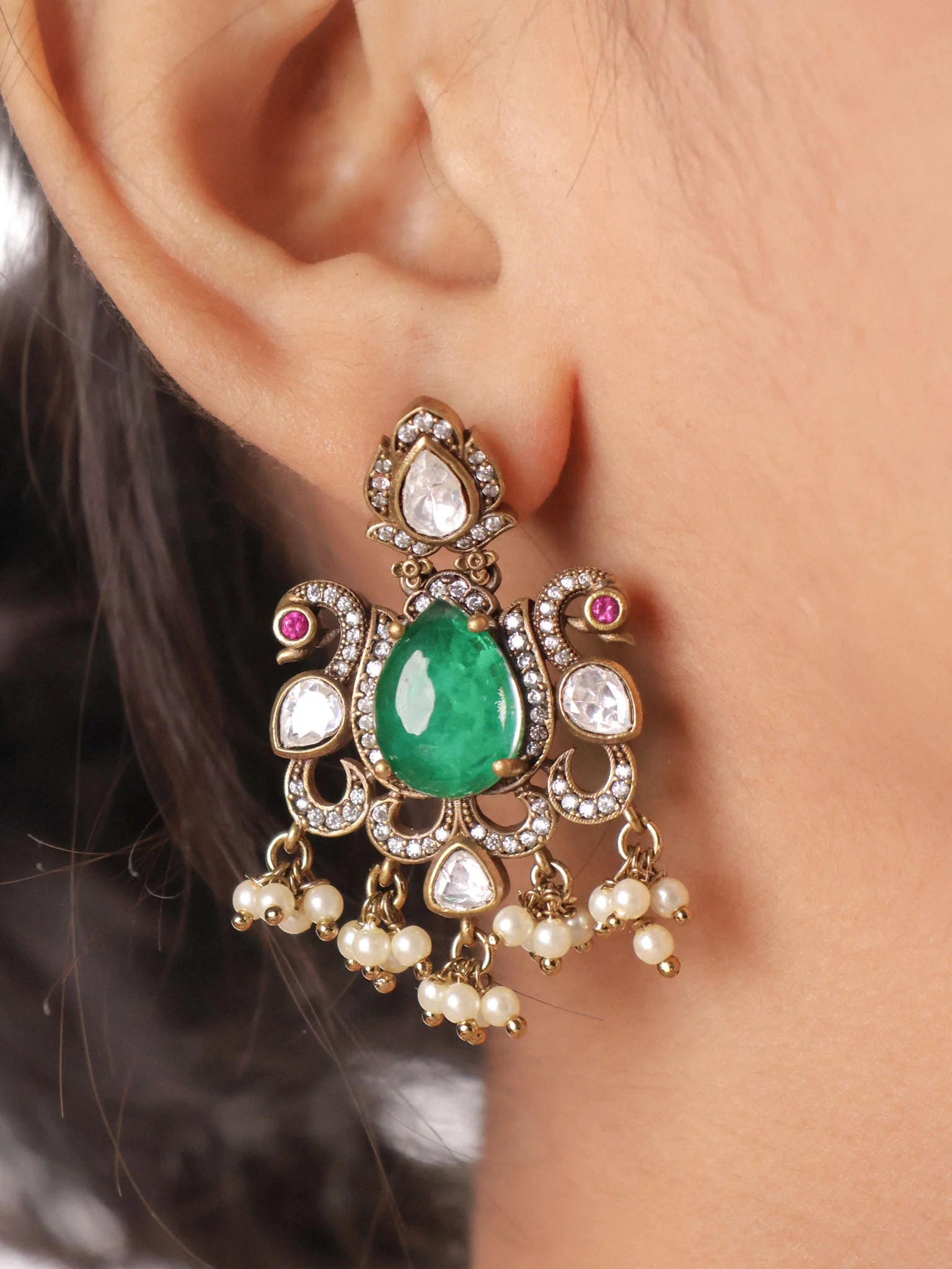 Rajwada Polki Choker Set - Image 9