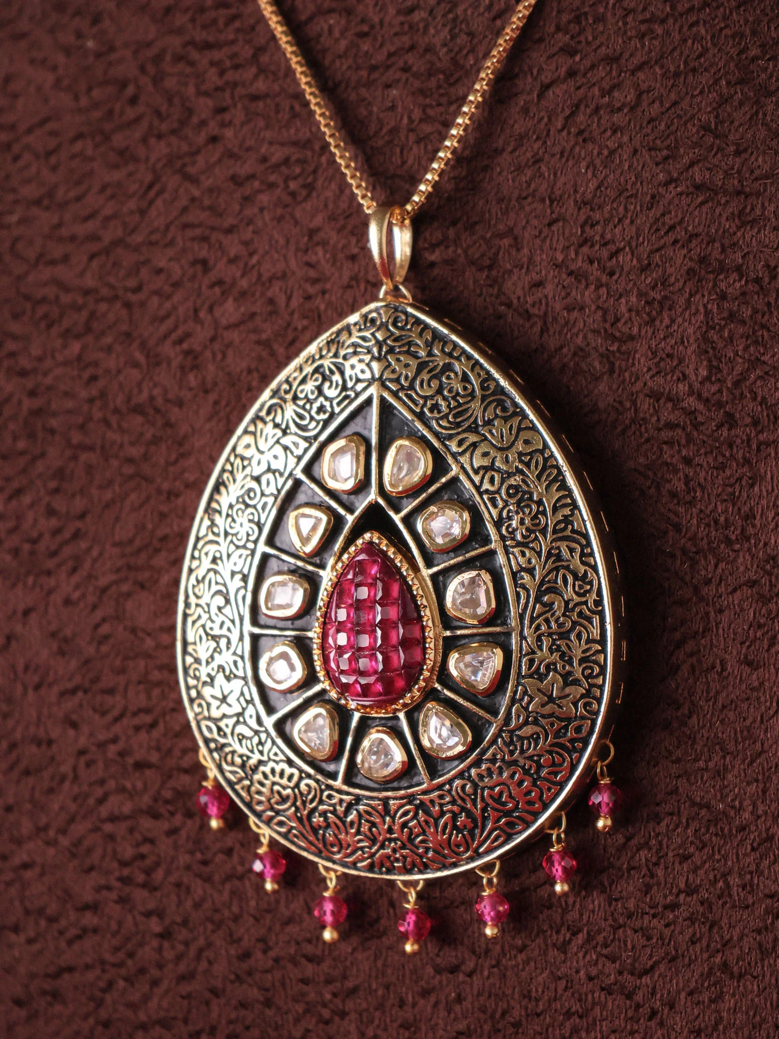 Ruby  Vilandi Teardrop Pendant Set - Image 3