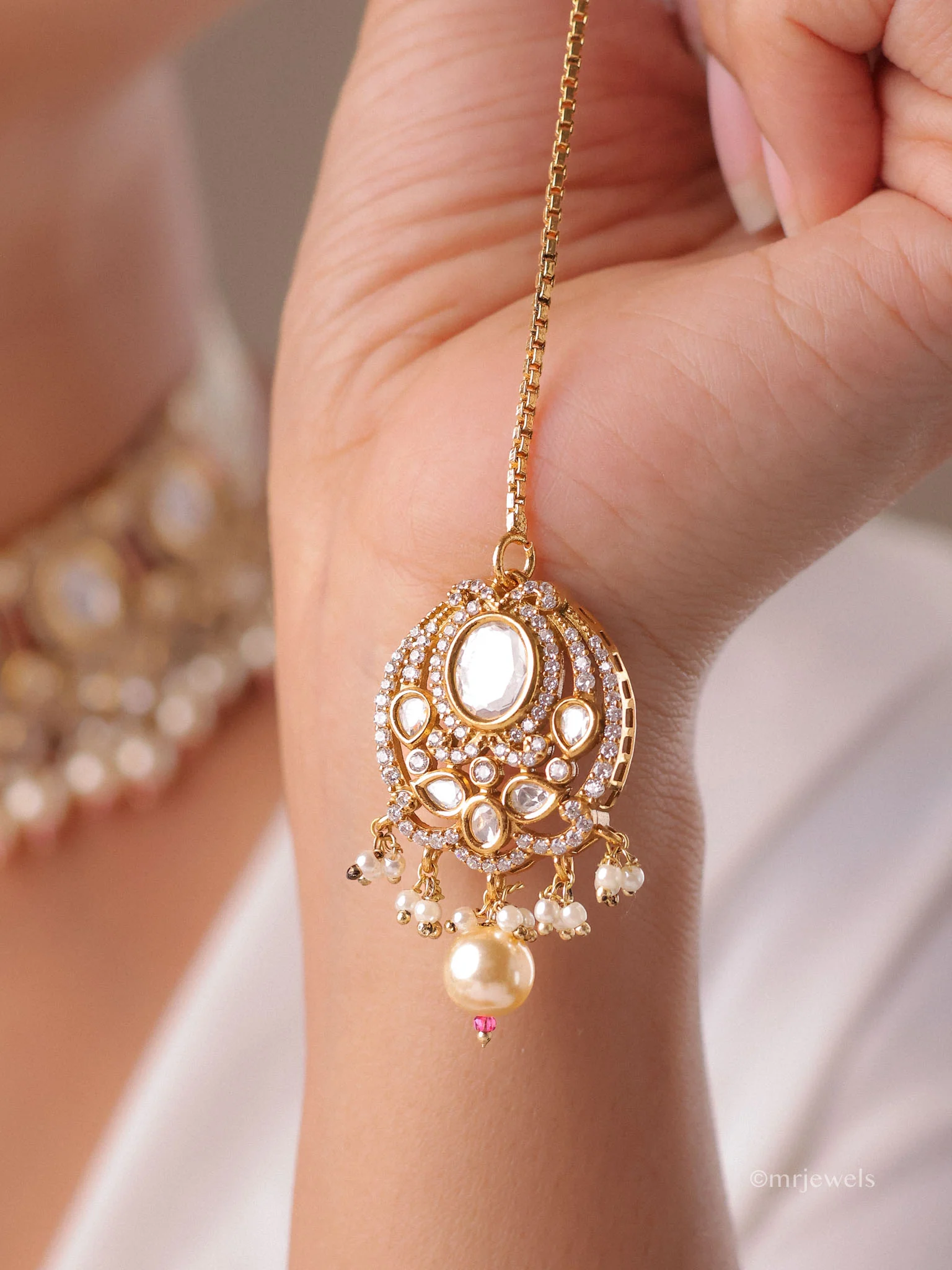 Ruhani Pearl Bridal Choker Set - Image 5