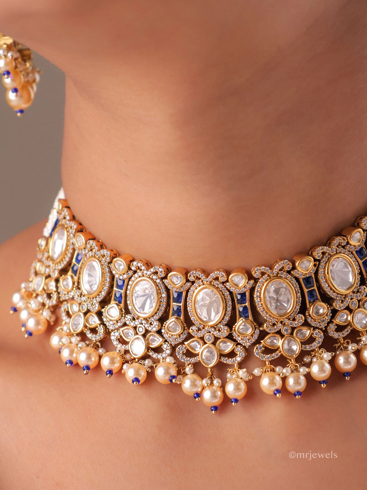 Ruhani Pearl Bridal Choker Set - Image 7