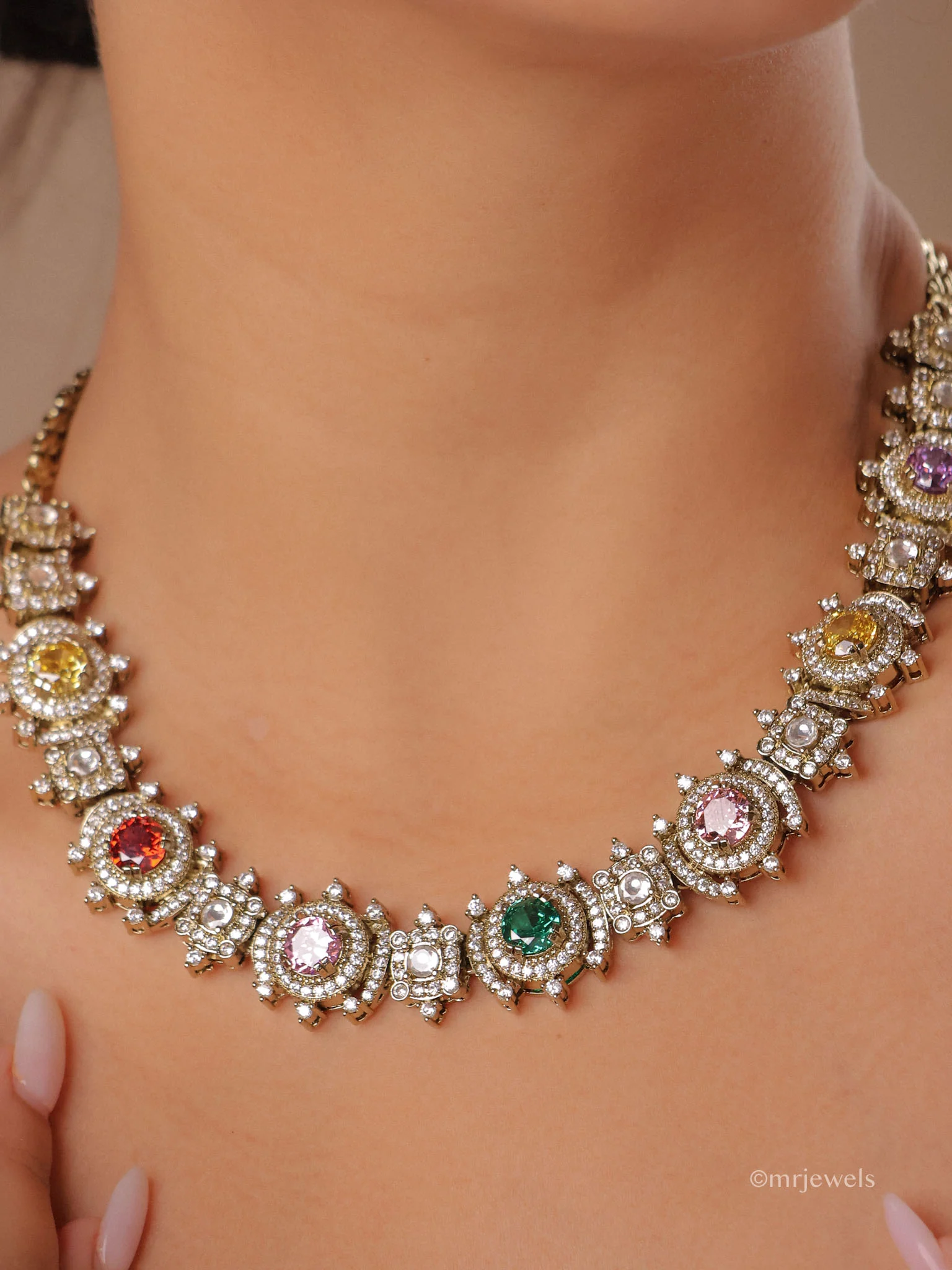 Ruhina Multistone Necklace Set - Image 2