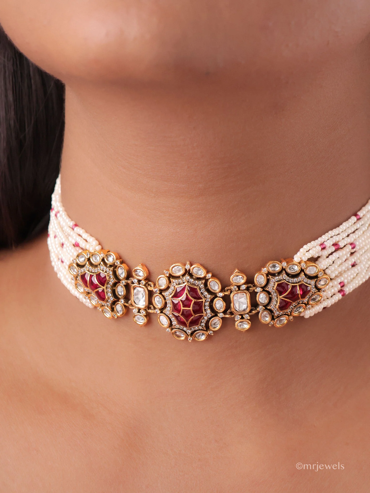 Ruhira Heritage Pearl Choker Set - Image 5
