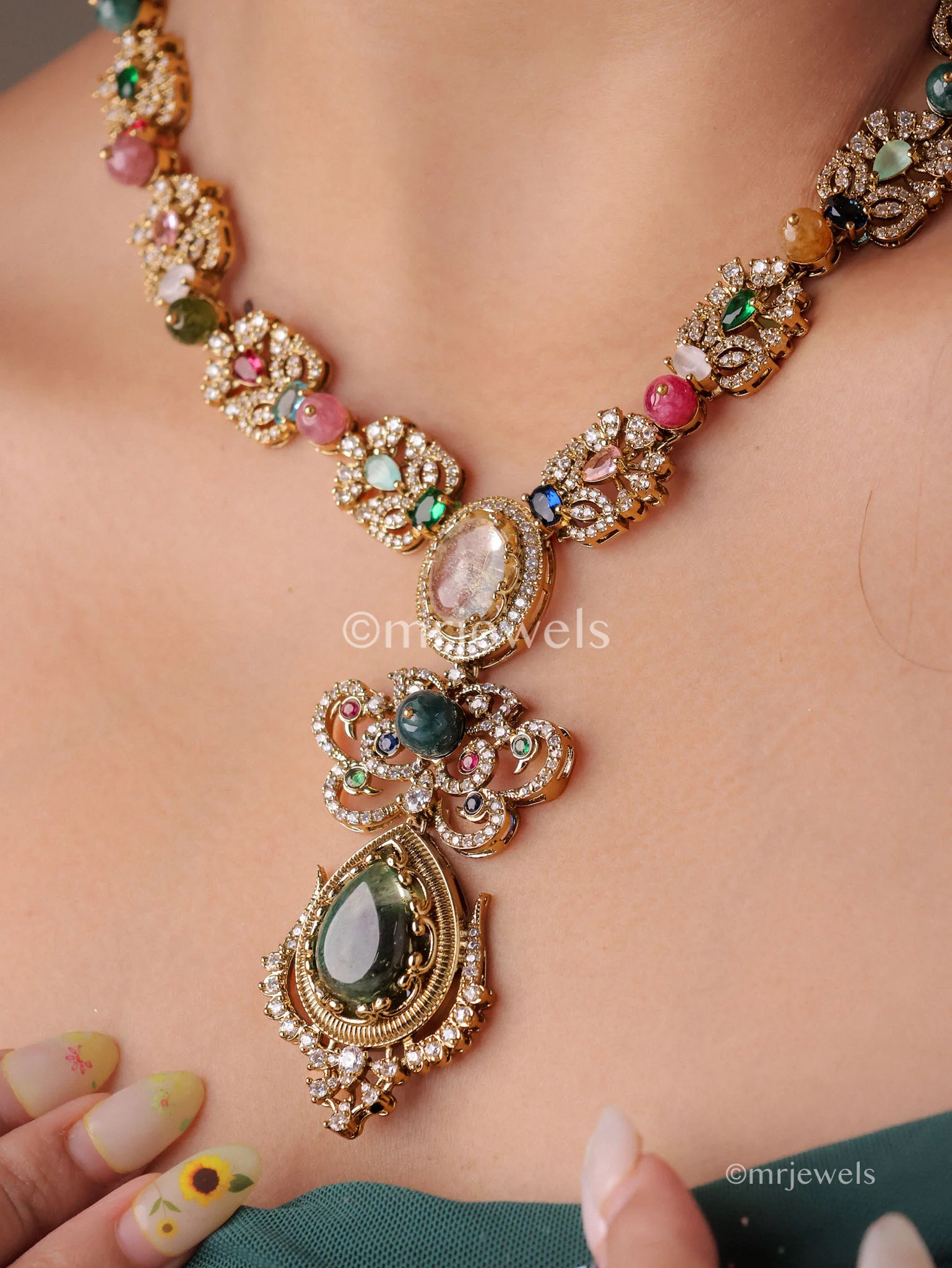 Sabhya Inspired Heritage  Kundan Necklace Set - Image 2