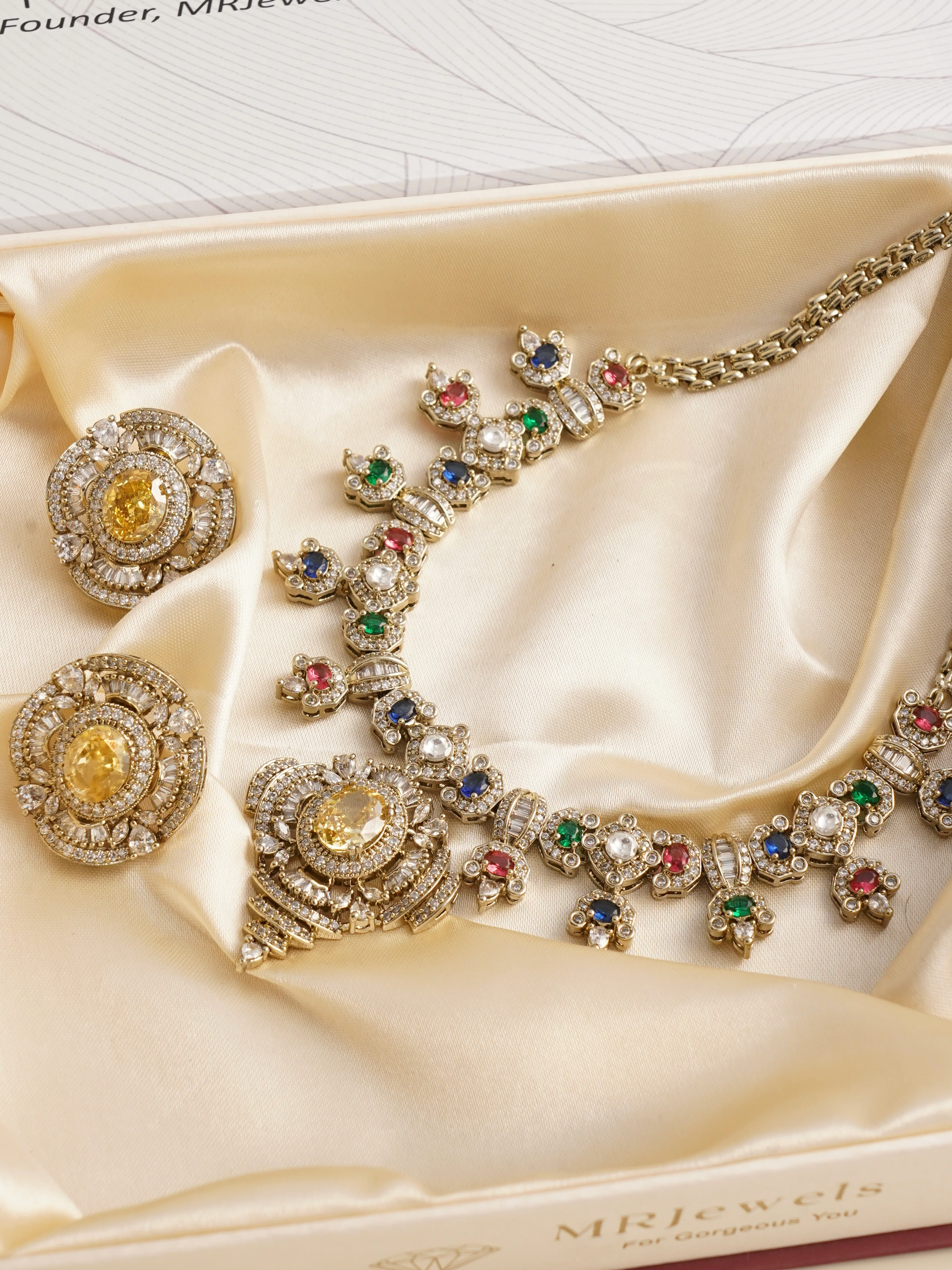 Sabya Inspired Gemstone Necklace Set - Image 2