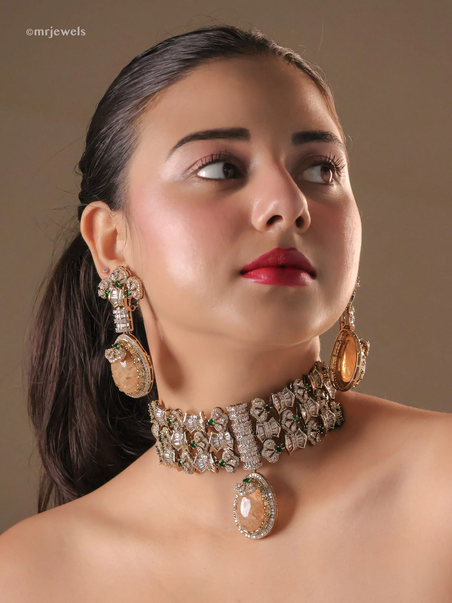 Sabya Inspired Maharani Aura Cabochon Choker Set