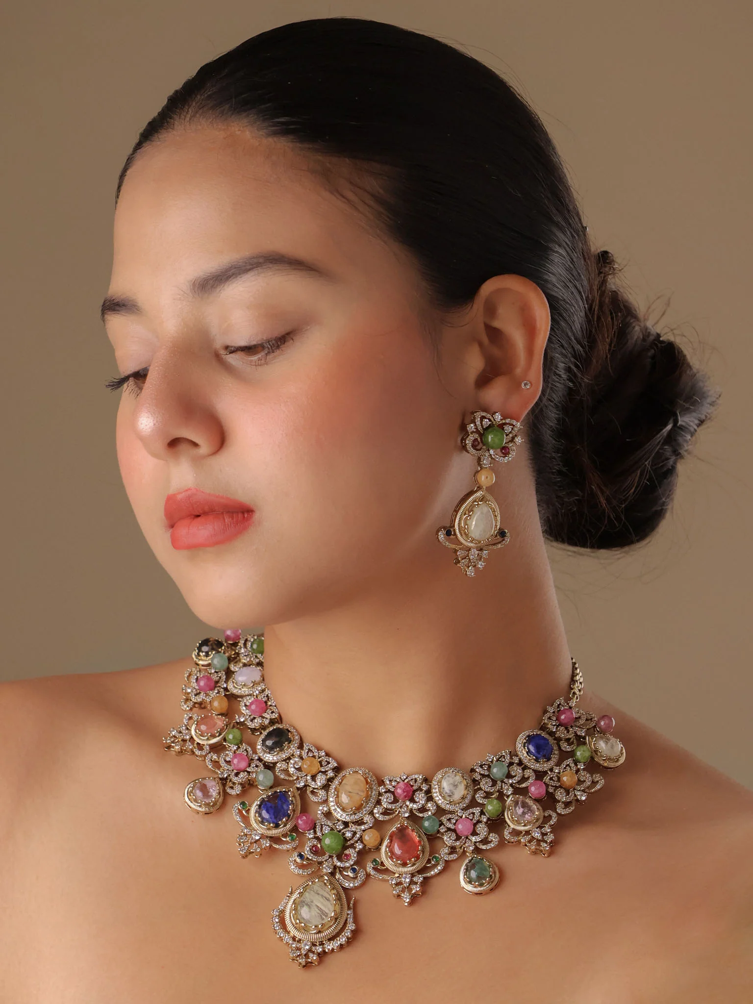 Sabya-Inspired Navratna Kundan Set