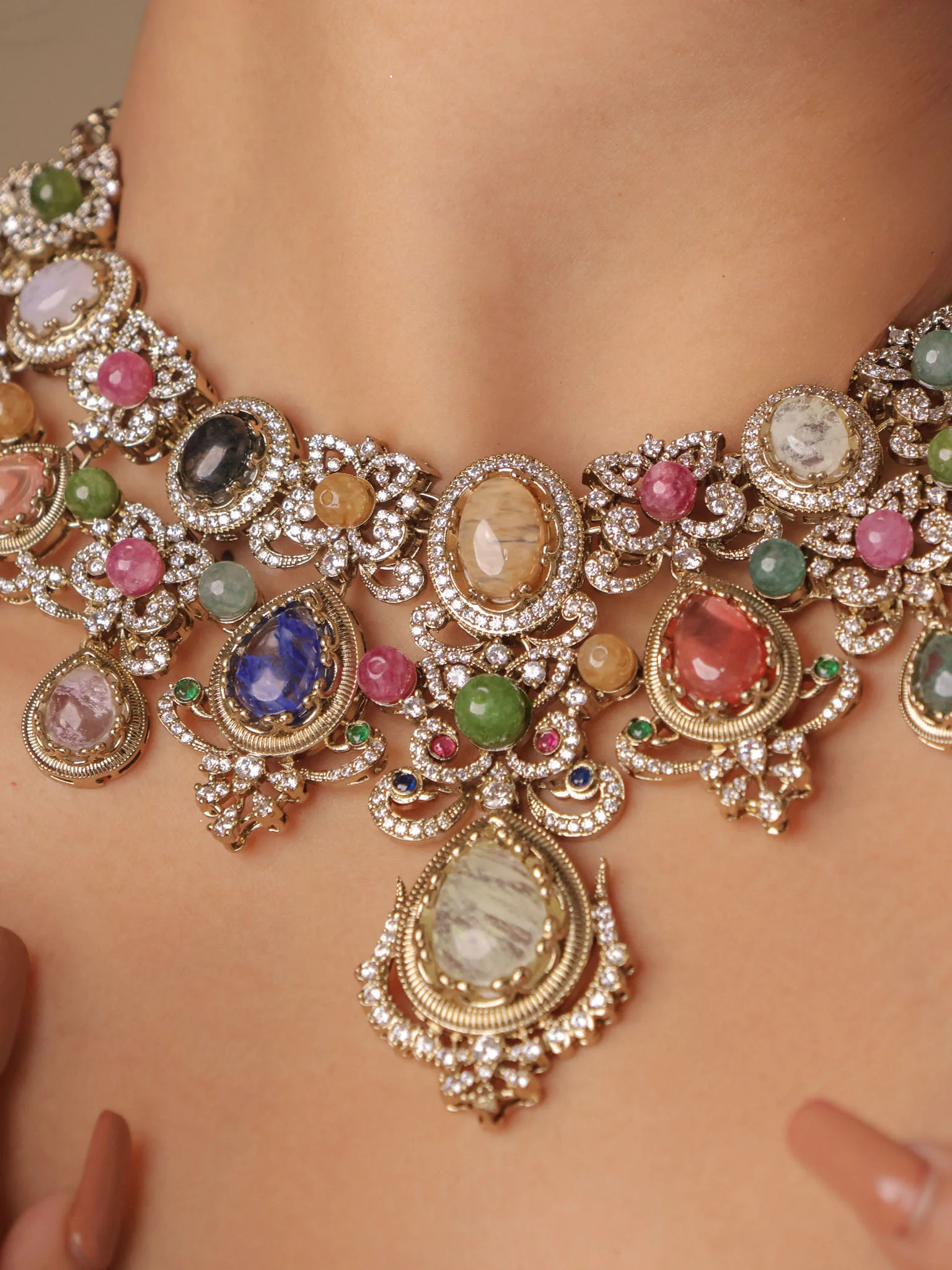 Sabya-Inspired Navratna Kundan Set - Image 2