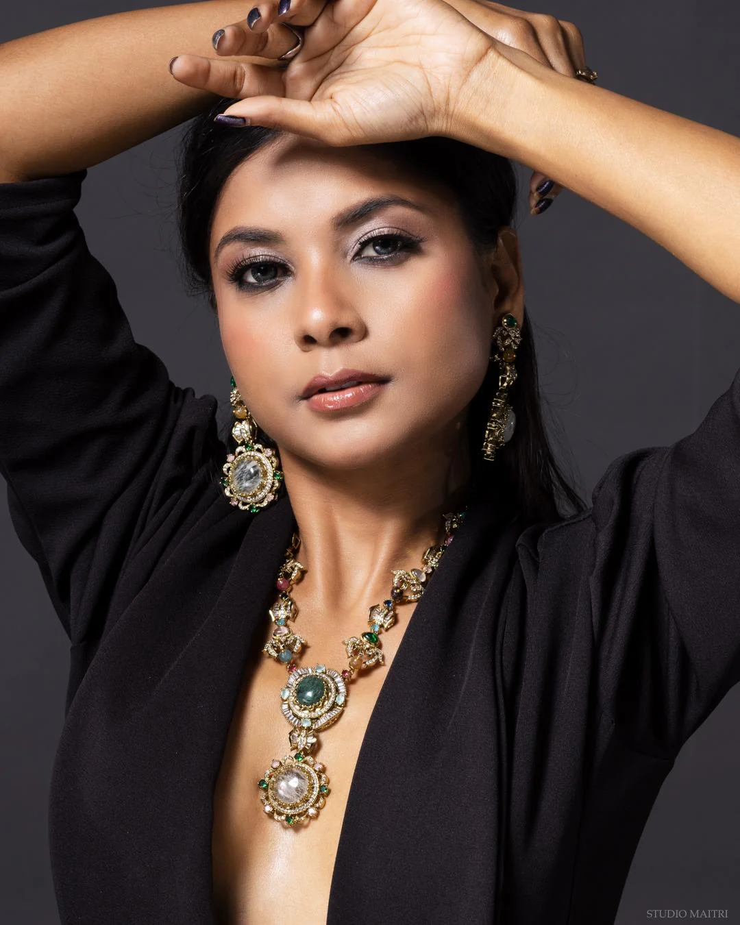 Sabyasachi-Inspired Aurora Medallion Necklace Set