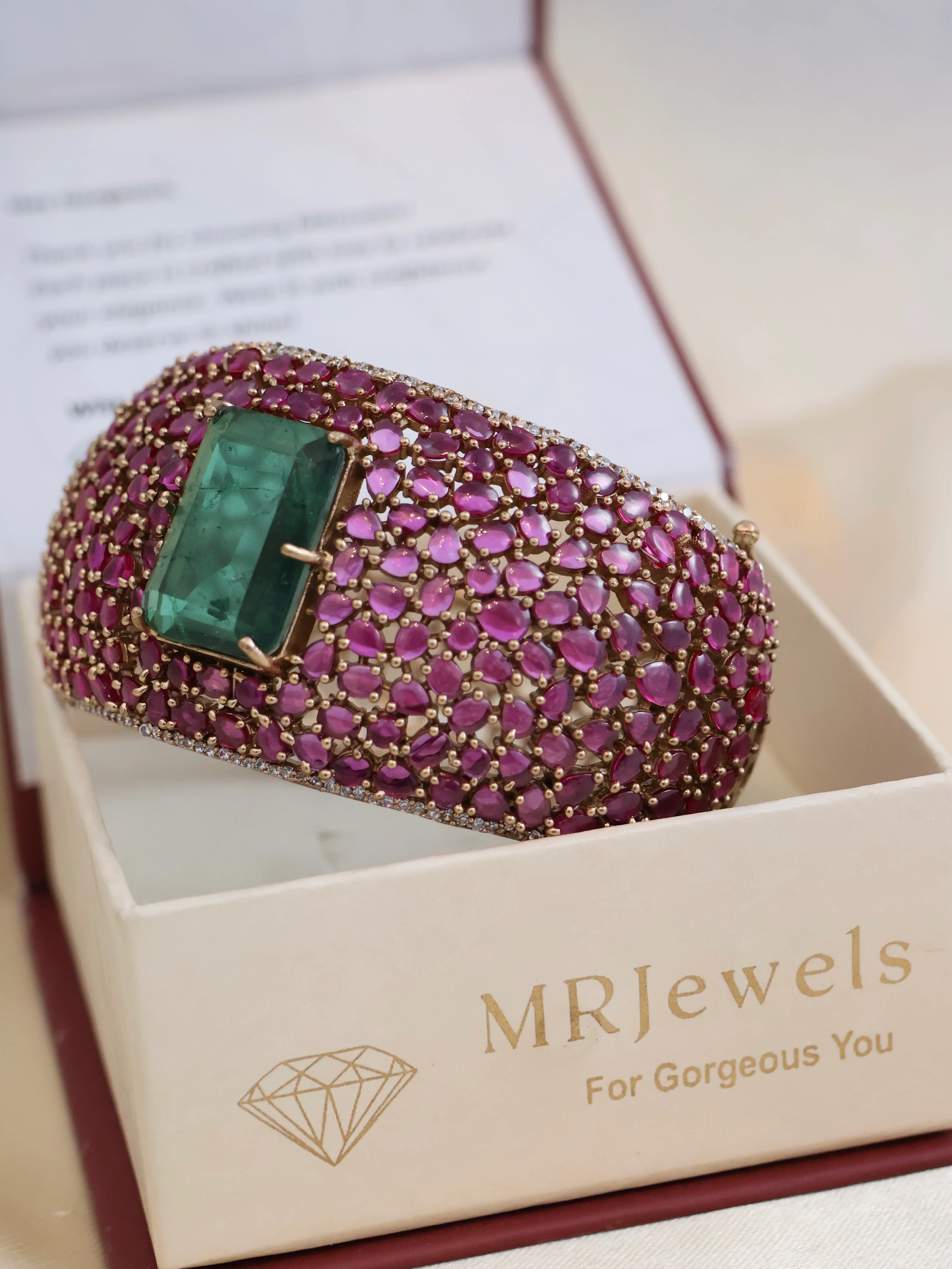 Safa- Emerald Green stone bracelet