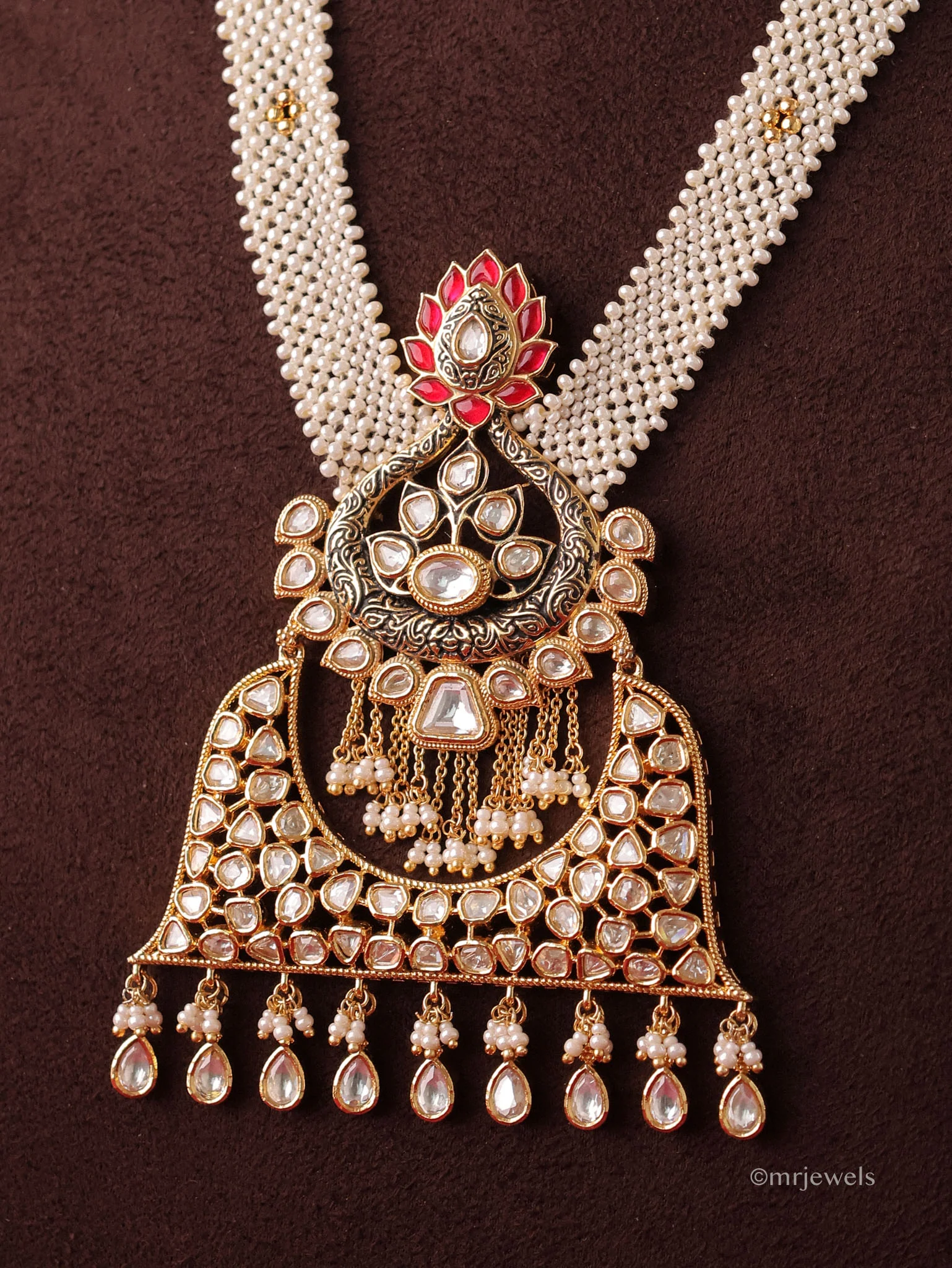 Samaira Polki Pearl Necklace Set - Image 2