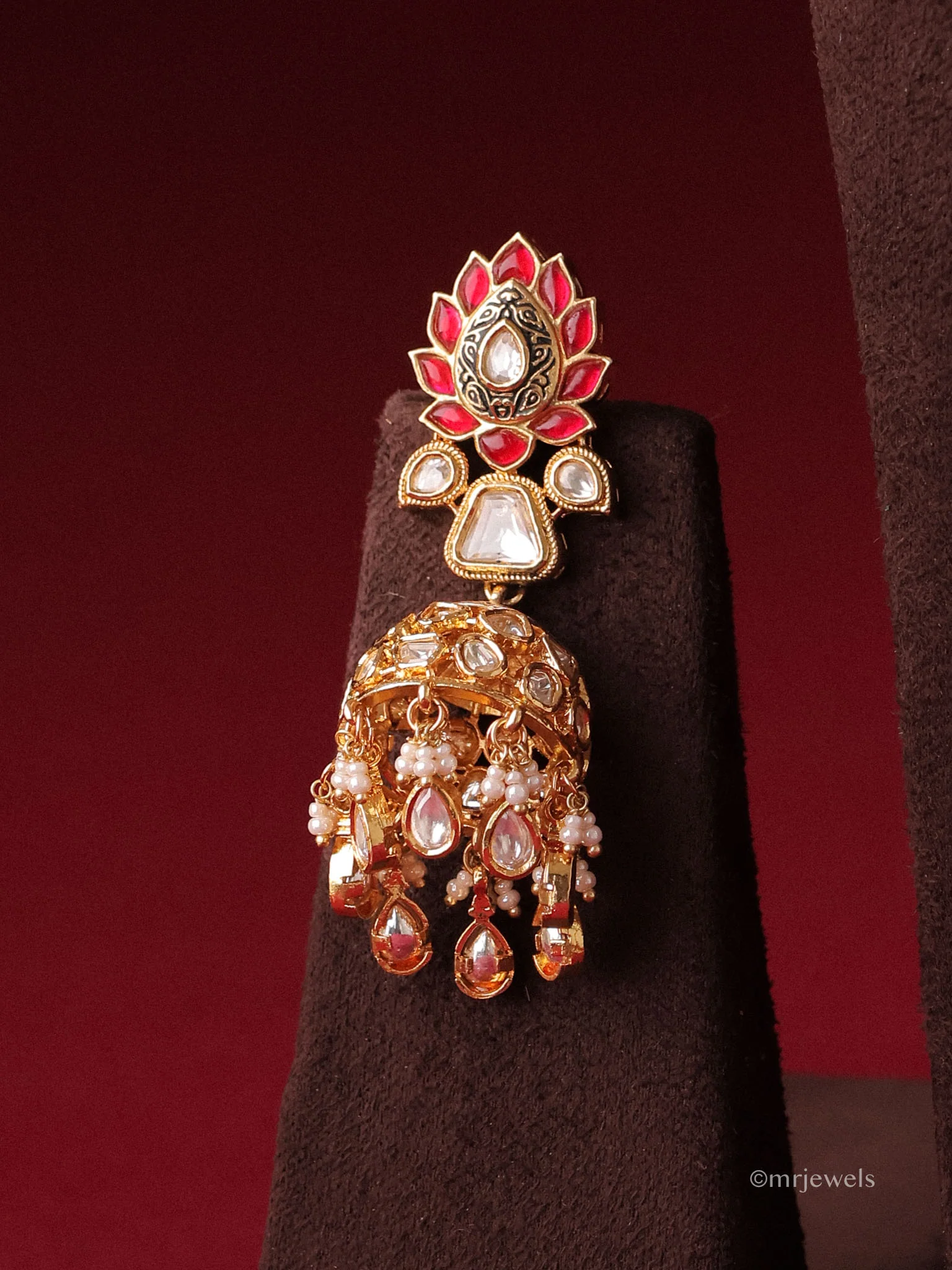 Samaira Polki Pearl Necklace Set - Image 3