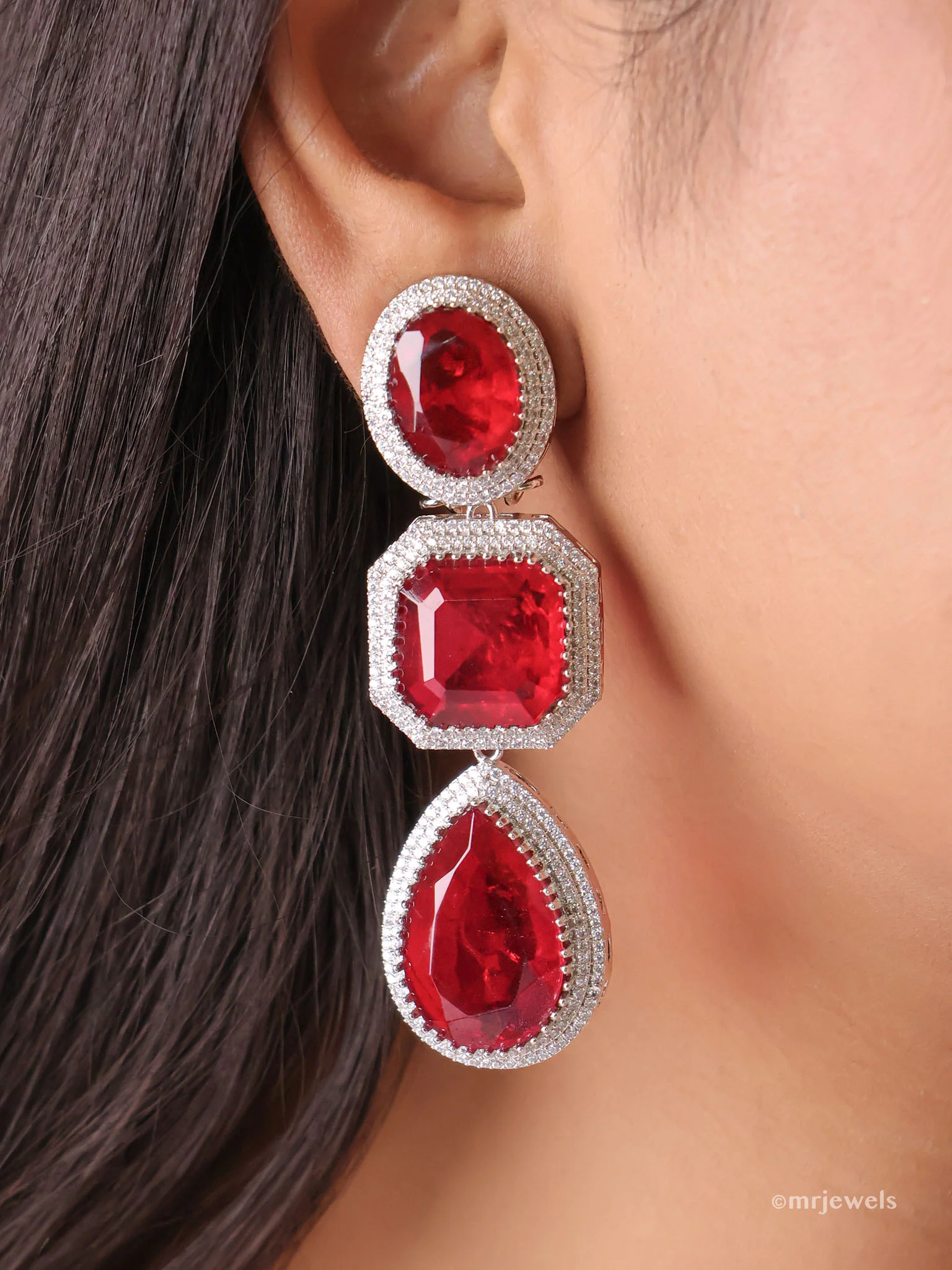 Scarlet Royale Drop Earrings - Image 2