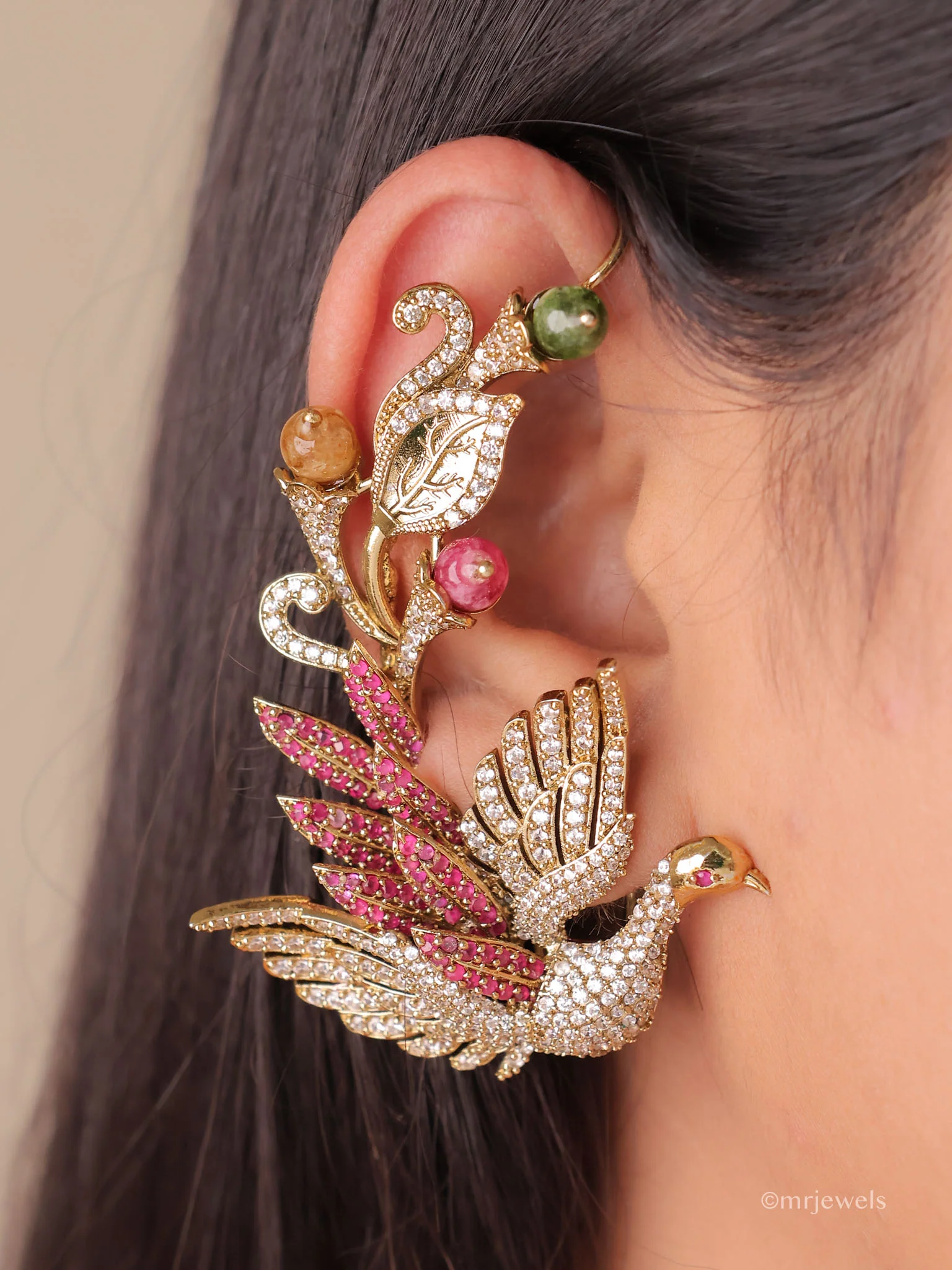 Sculptural Bird-Wing Earcuffs