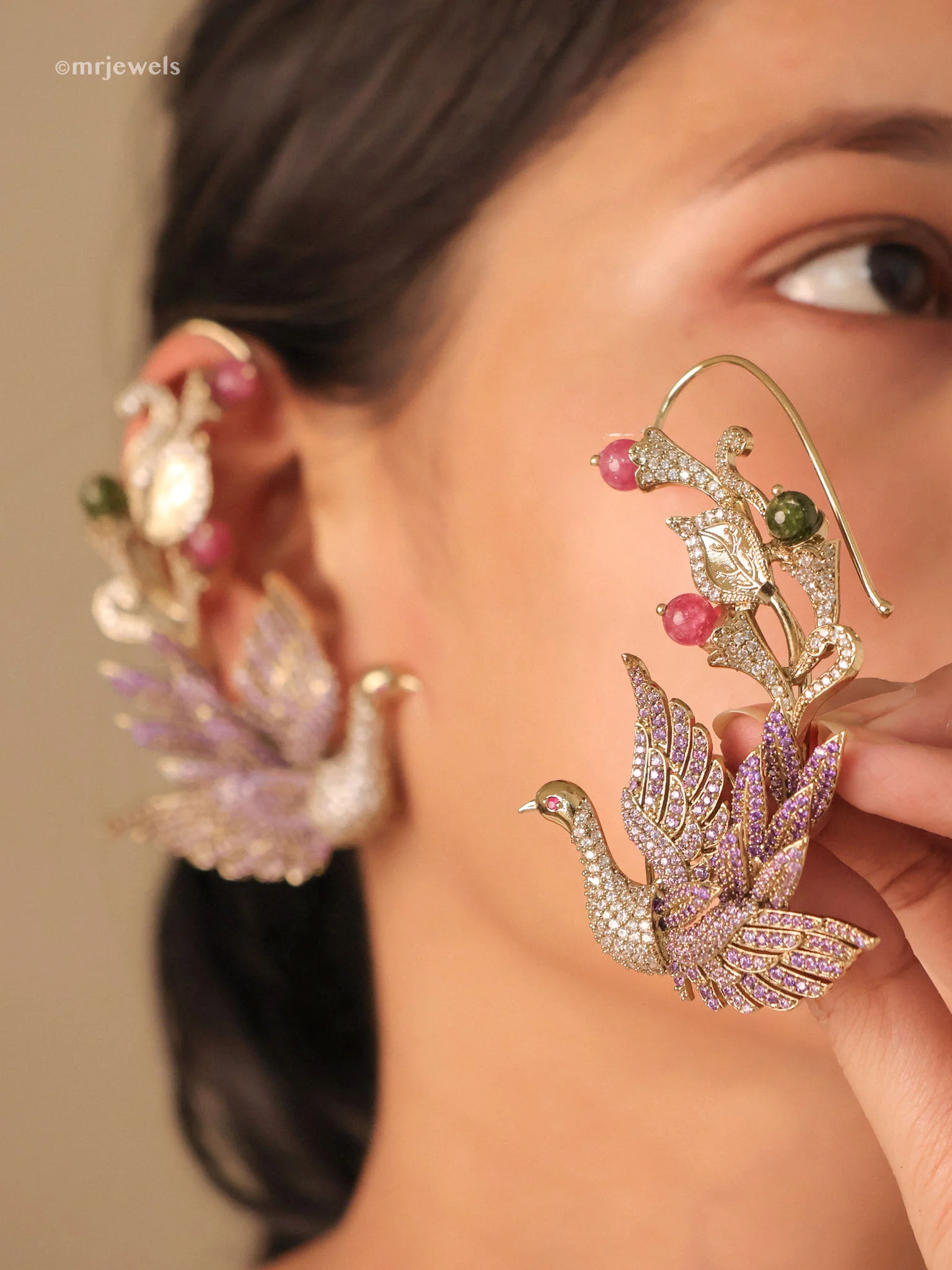 Sculptural Bird-Wing Earcuffs - Image 4