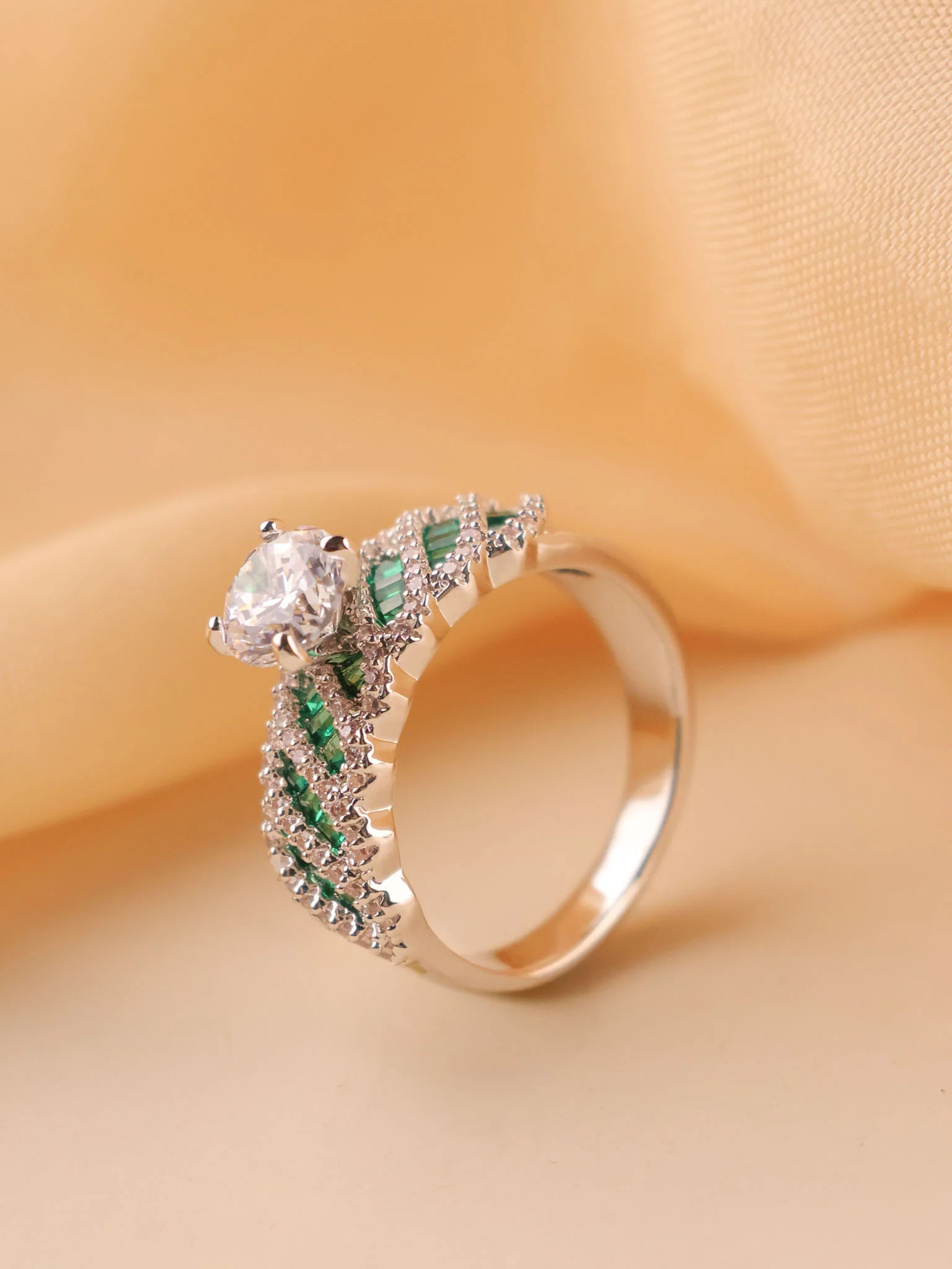 Seraphine Curve Solitaire Ring - Image 2